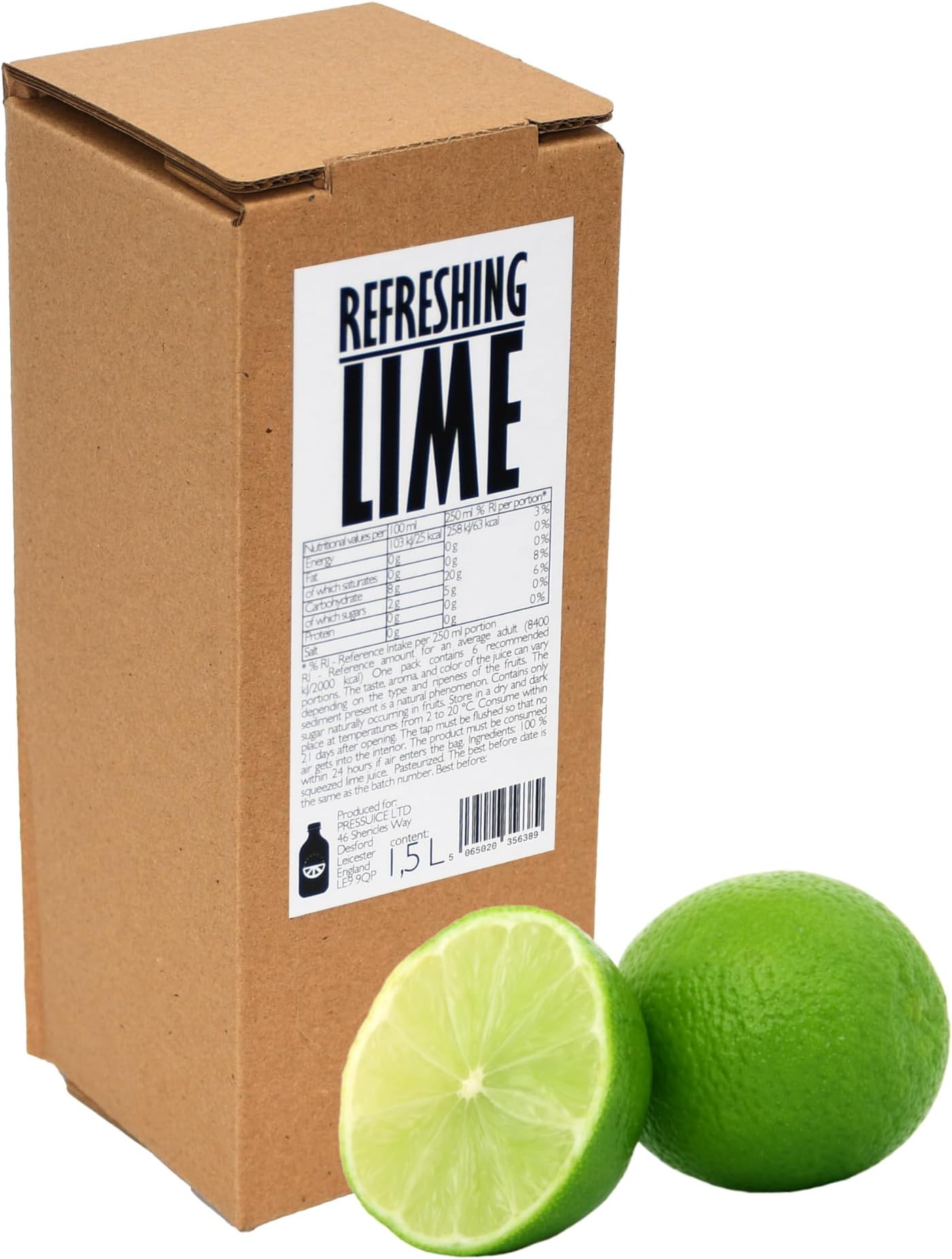 Fresh Lime Juice not from concentrate - 1 carton 1,5 liters - Fruit Pure Limes Juices NFC - Pressed Semi Sweet Drink - No added Sugar - Natural Free Press drinks - For Cocktails