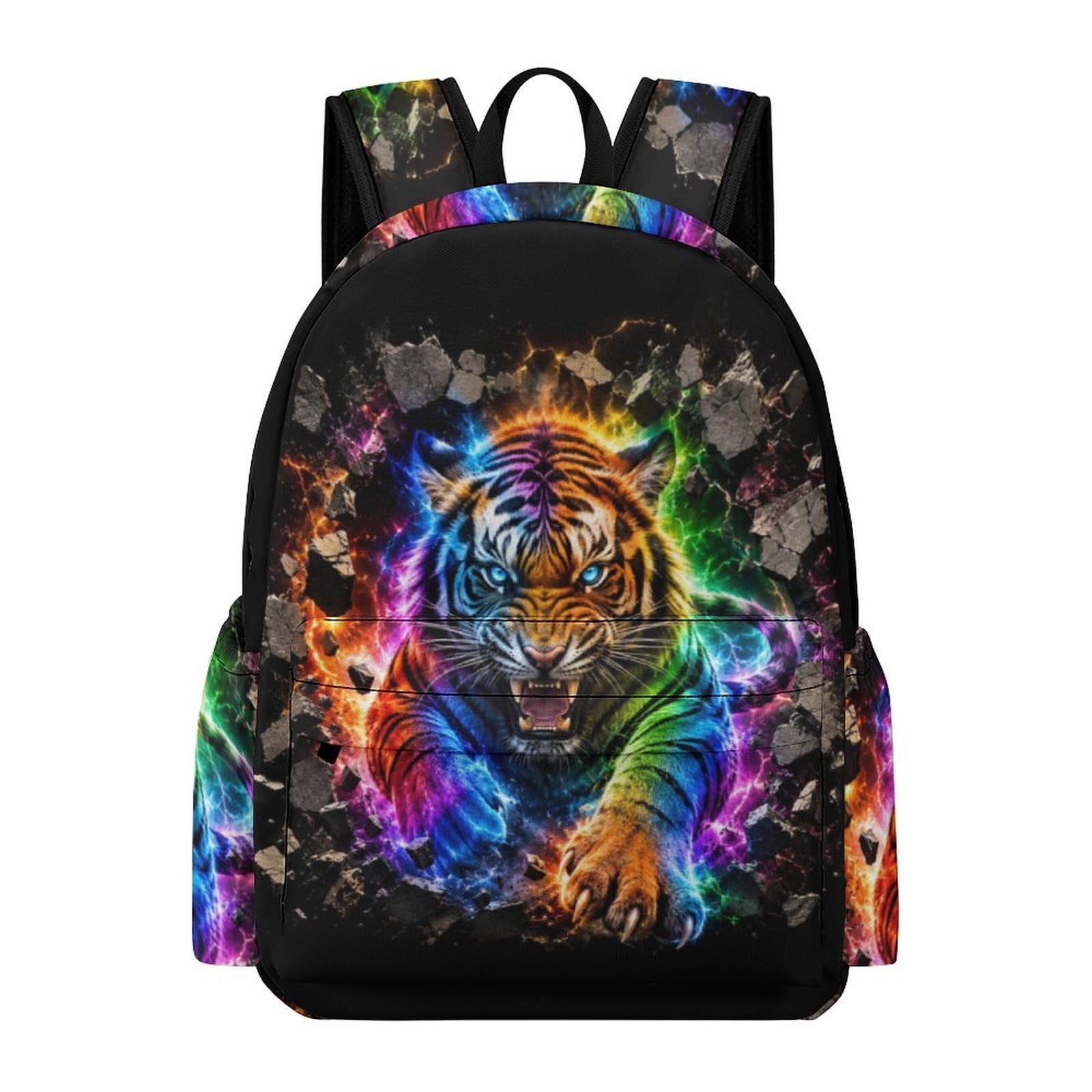 TPISLI Tiger Bookbag Boys Ages 8-12 Animal Tiger Rucksack Students Year 7-9 Lightweight Durable 16.5 Inch Laptop School Bag Junior School Daily Use Daily Carry