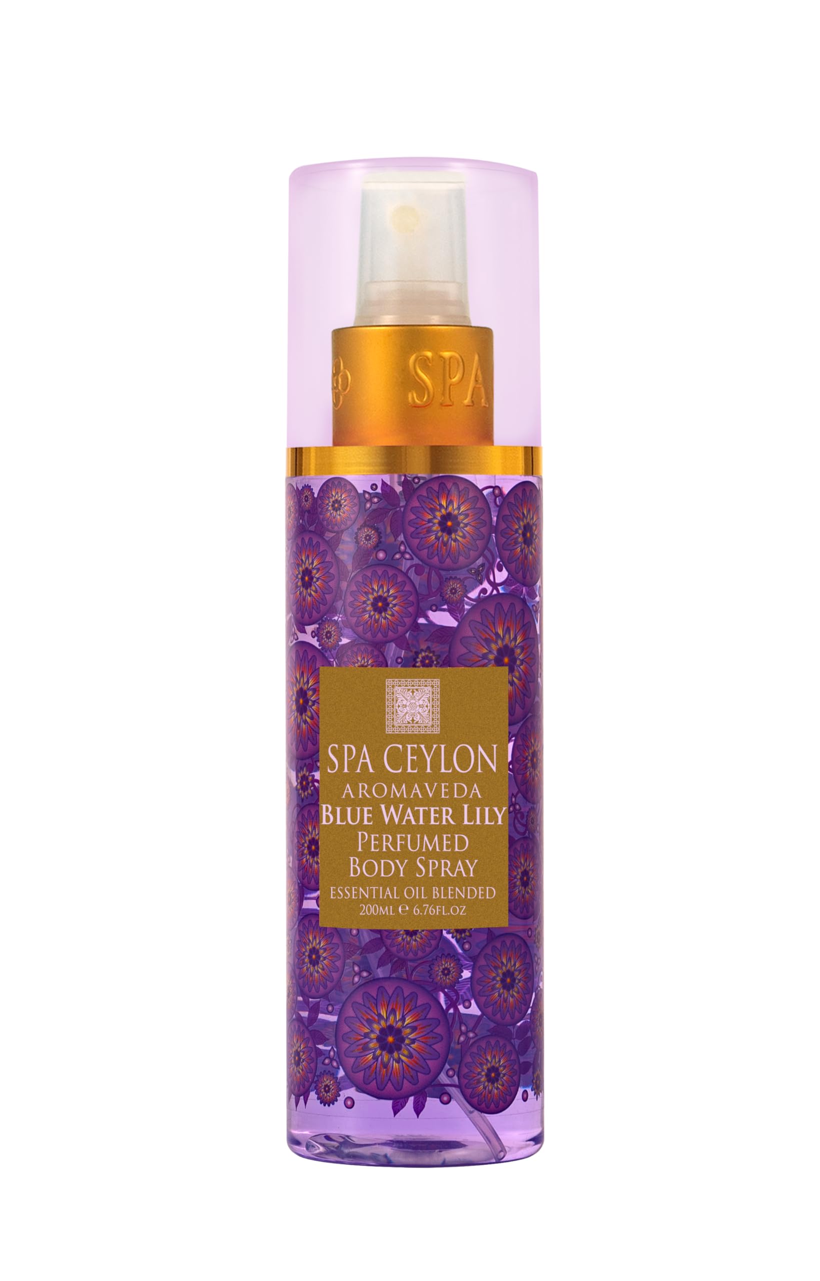 Spa Ceylon Blue Water Lily Body Spray Aquatic Fruity Floral Mist for Women | Ethereal Scent with Musk | Amber & Vanilla