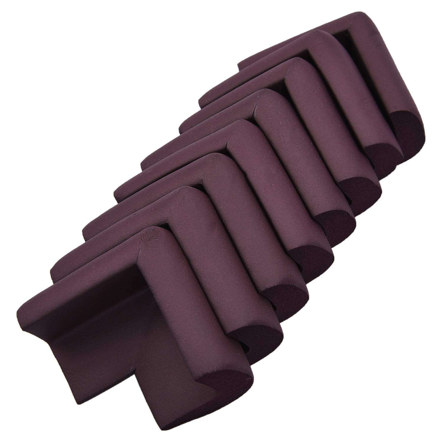 KitschKitsch® 8pcs Baby Safety Foam Corner Protector 90 Degrees for Sharp Corners of Tables Dressers Drawers Cupboard Cabinet Fridge (Brown)