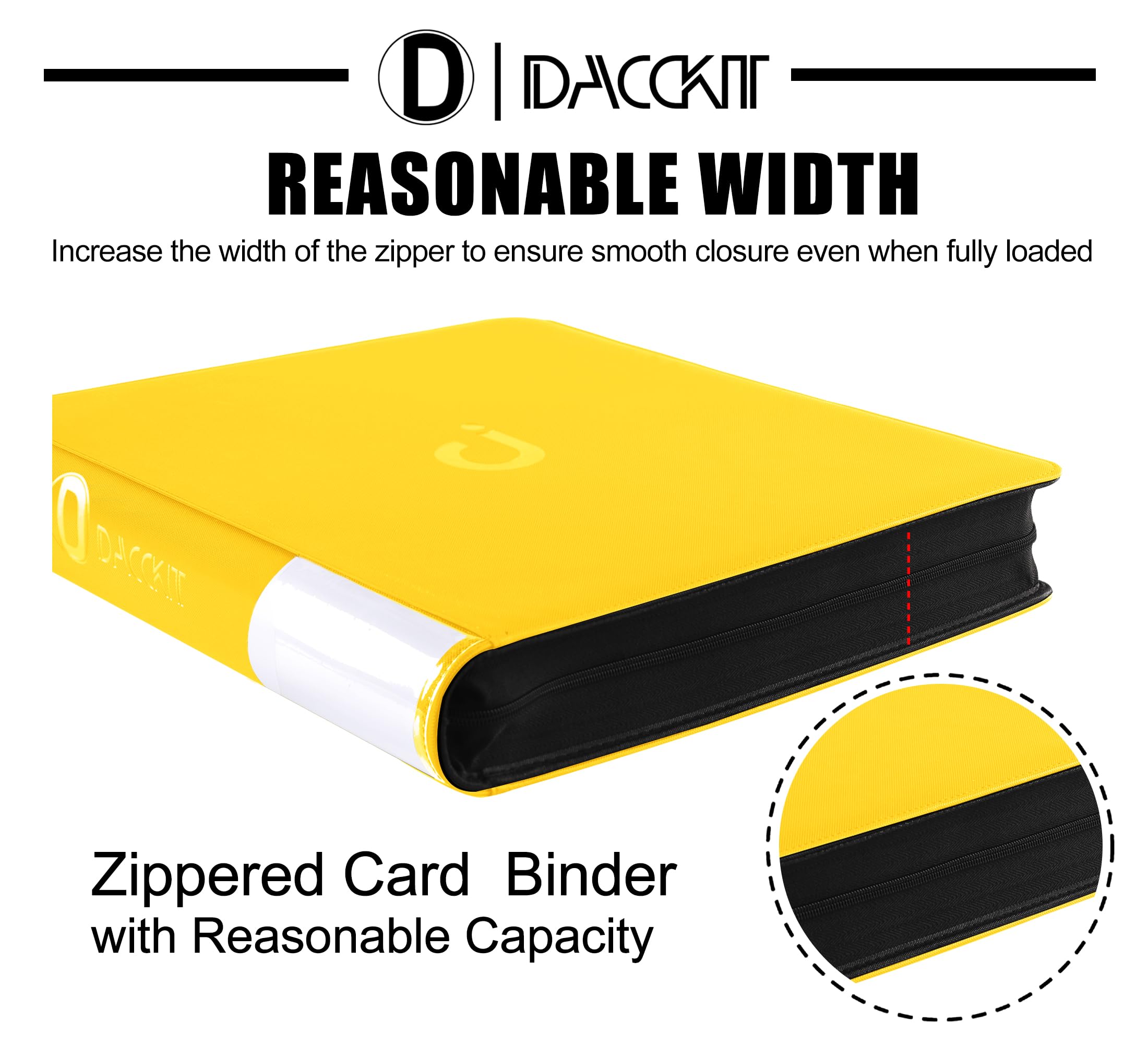Carpeta de tarjetas premium con 20 bolsillos, se adapta a 2000 tarjetas, álbum de tarjetas sin anillo de 5 x 4 con fundas compatible con tarjetas comerciales y deportivas (modelo A, amarillo dorado)