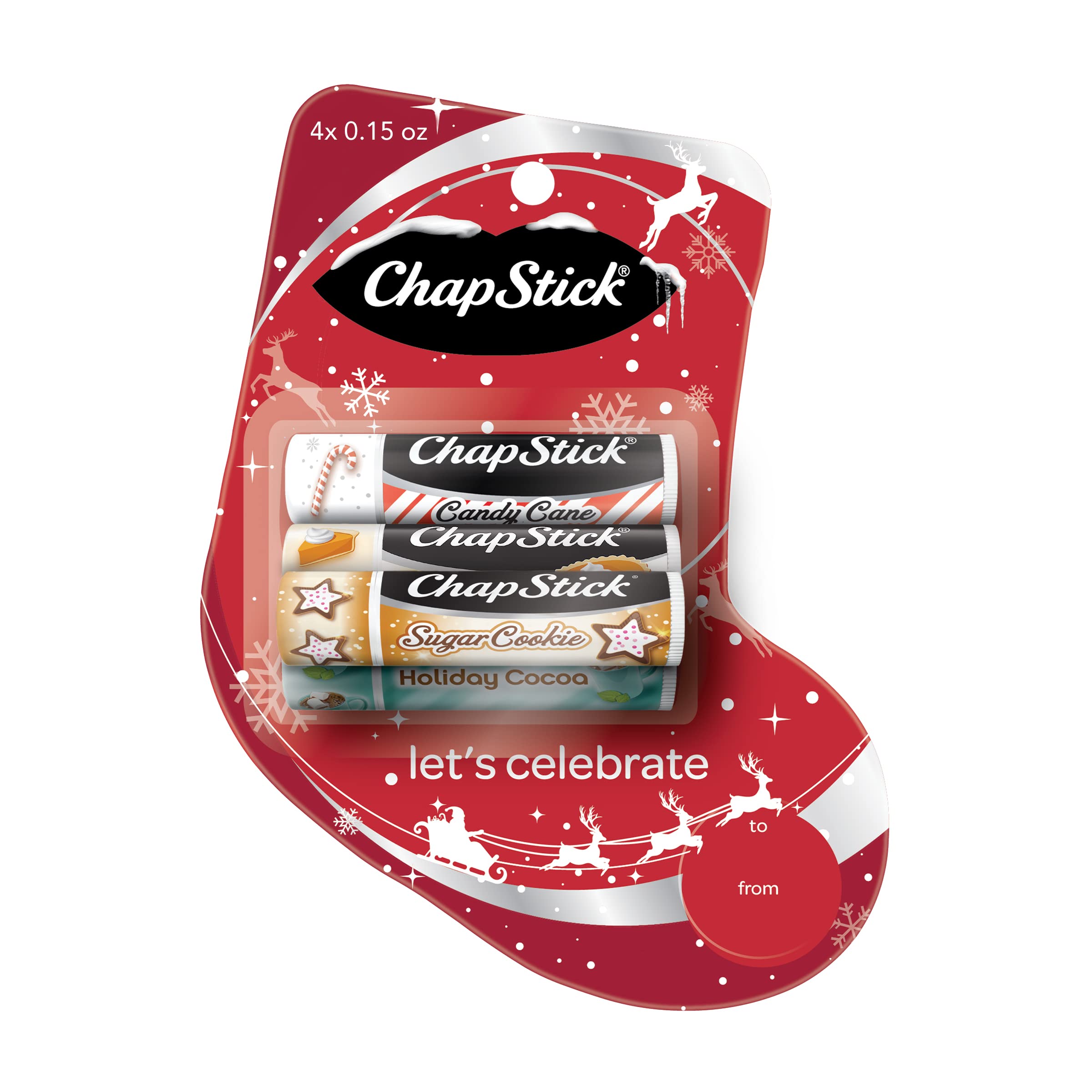 ChapStickHoliday Collection Let’s Celebrate Holiday Lip Balm Stocking Gift Pack - 0.15 Oz (Pack of 4)