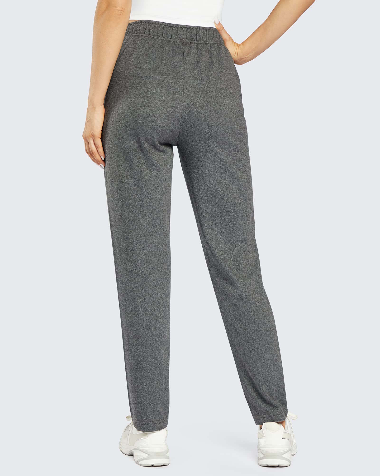 OUGES Pantalon de Jogging en Coton pour Femme Pantalon de Sport Ouvert