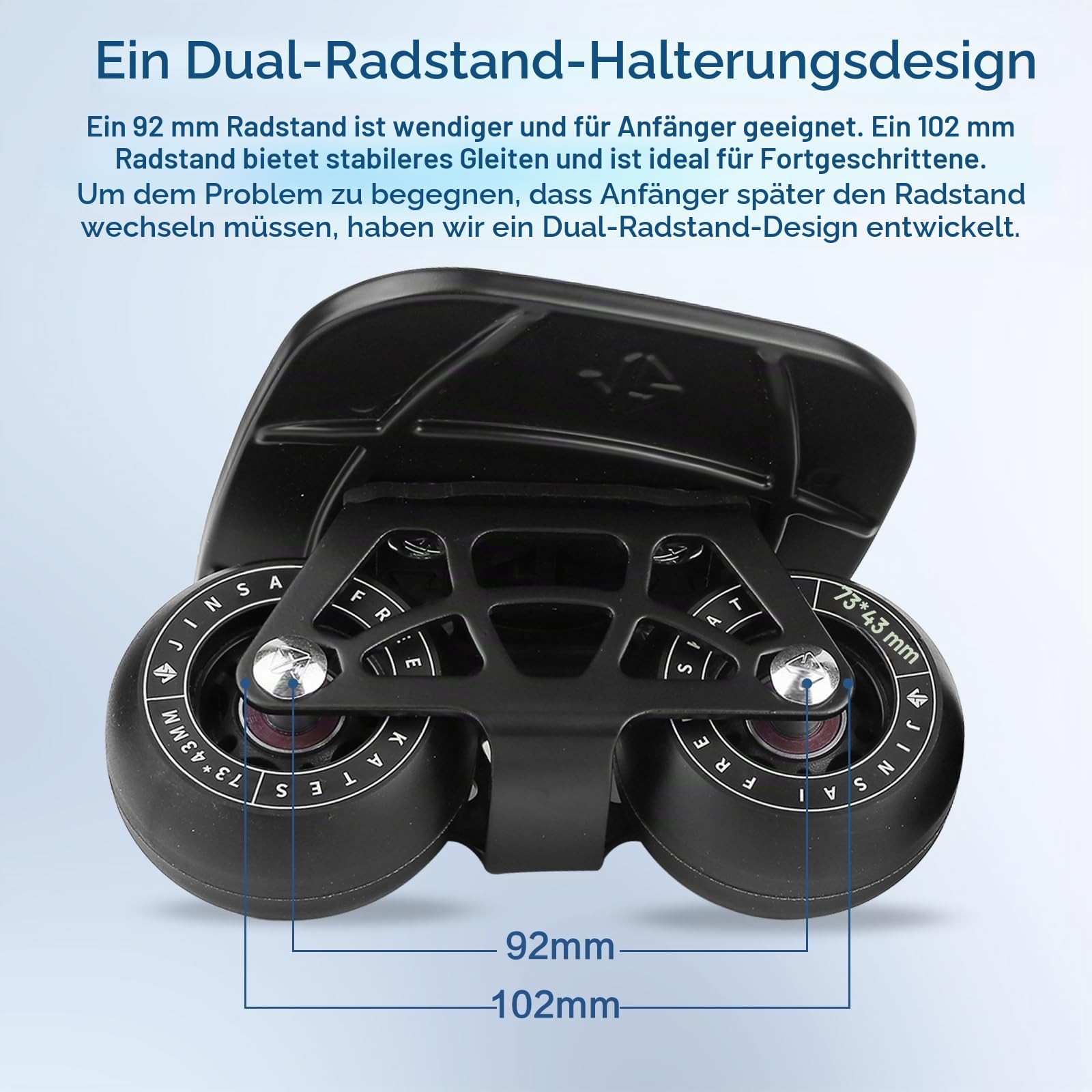 FreeSkates Tragbare Rollschuhe mit Aluminium-Legierung, rutschfest, geteiltes Skateboard mit PU-Rädern, High-End