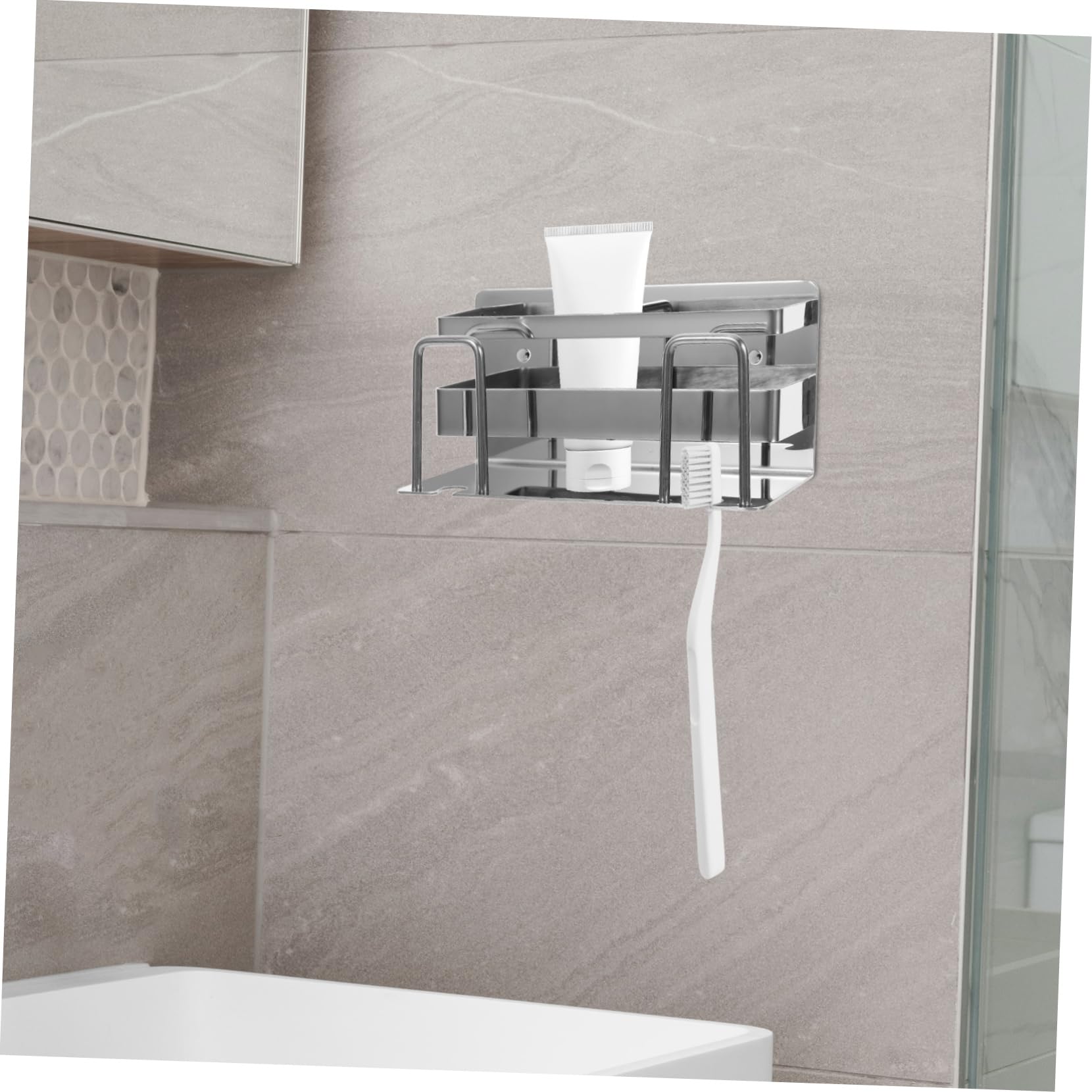 Cabilock 5 Soportes para Cepillos De para Baño Sin Necesidad De Herramientas Organizador De Fácil Montaje En Pared.
