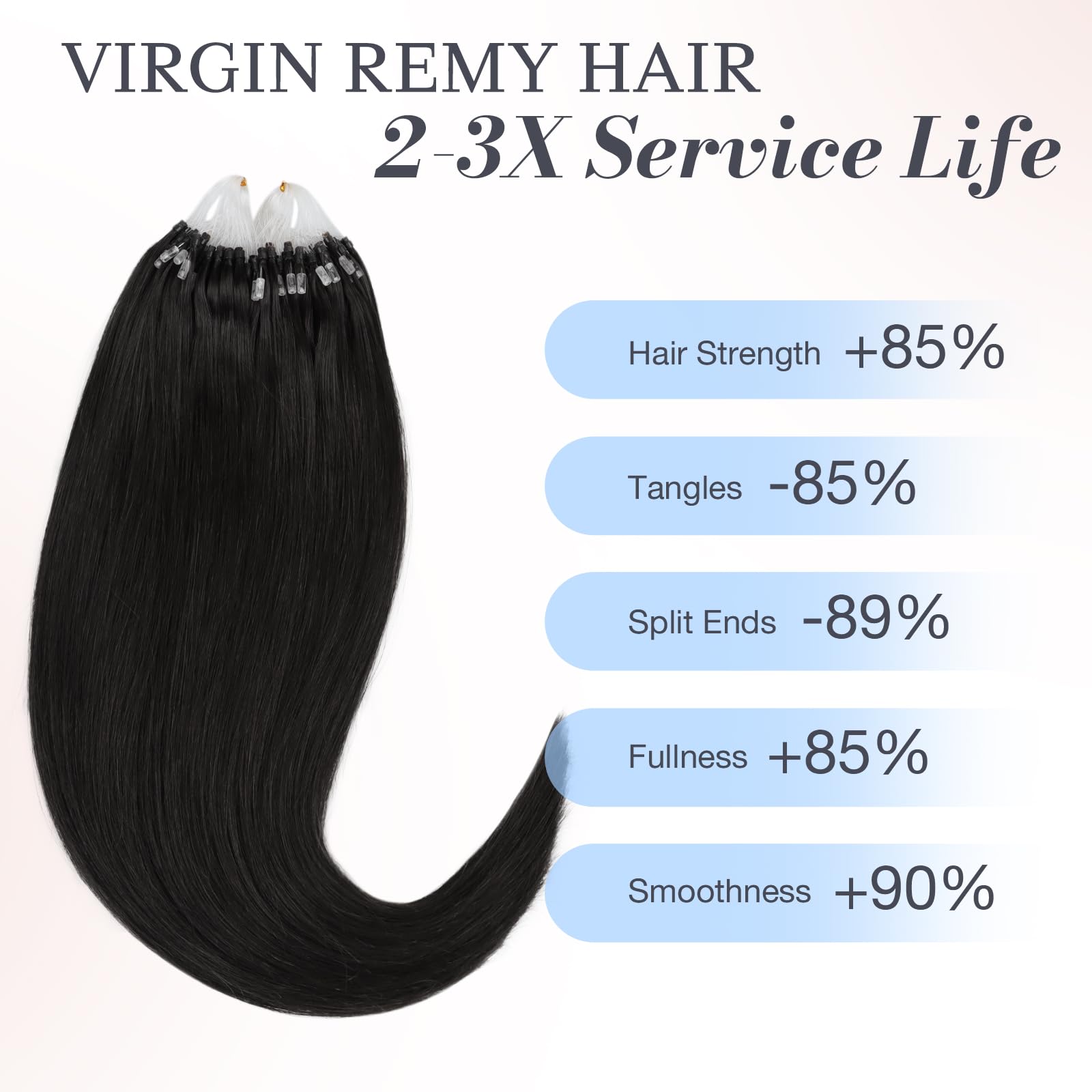 DOORES Nano Hair Extensions Real Human Hair, Dark Blonde Highlighted Bleach Blonde 14 Inch 50g 100s - Image 4