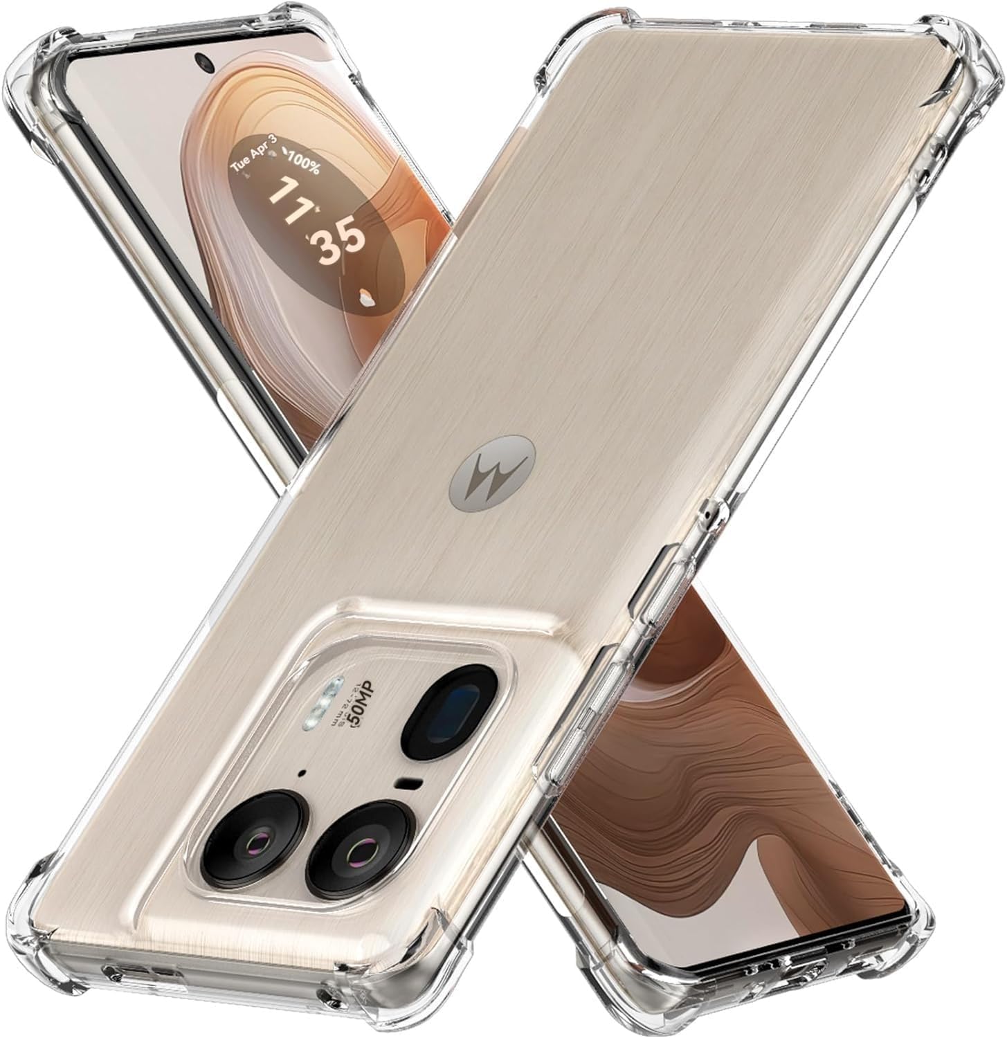 Another30 Clear Case for Motorola Edge 50 Ultra, Anti-Yellowing, Reinforced Corners, Shock-Absorption Flexible Clear TPU Rubber Protective Cell Phone Cover