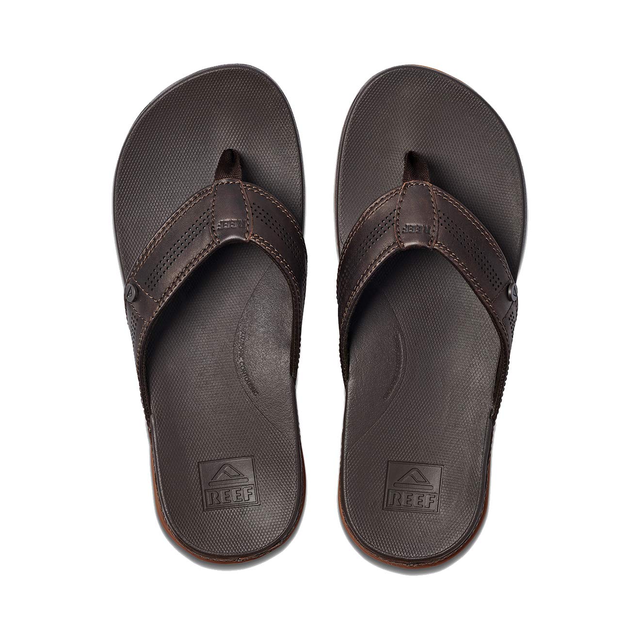 REEF Cushion Lux Men's Flip Flop, Ultra Soft Cushion Footbed, Full Grain Leather Strap