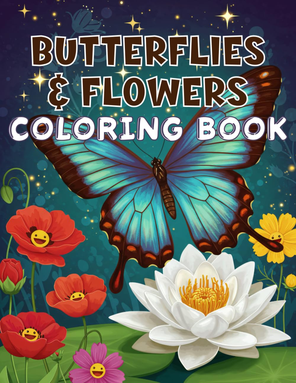 Butterflies and Flowers Coloring Book: Fluttering Friends and Flower Fun, A Fun Nature Coloring Book for Kids
