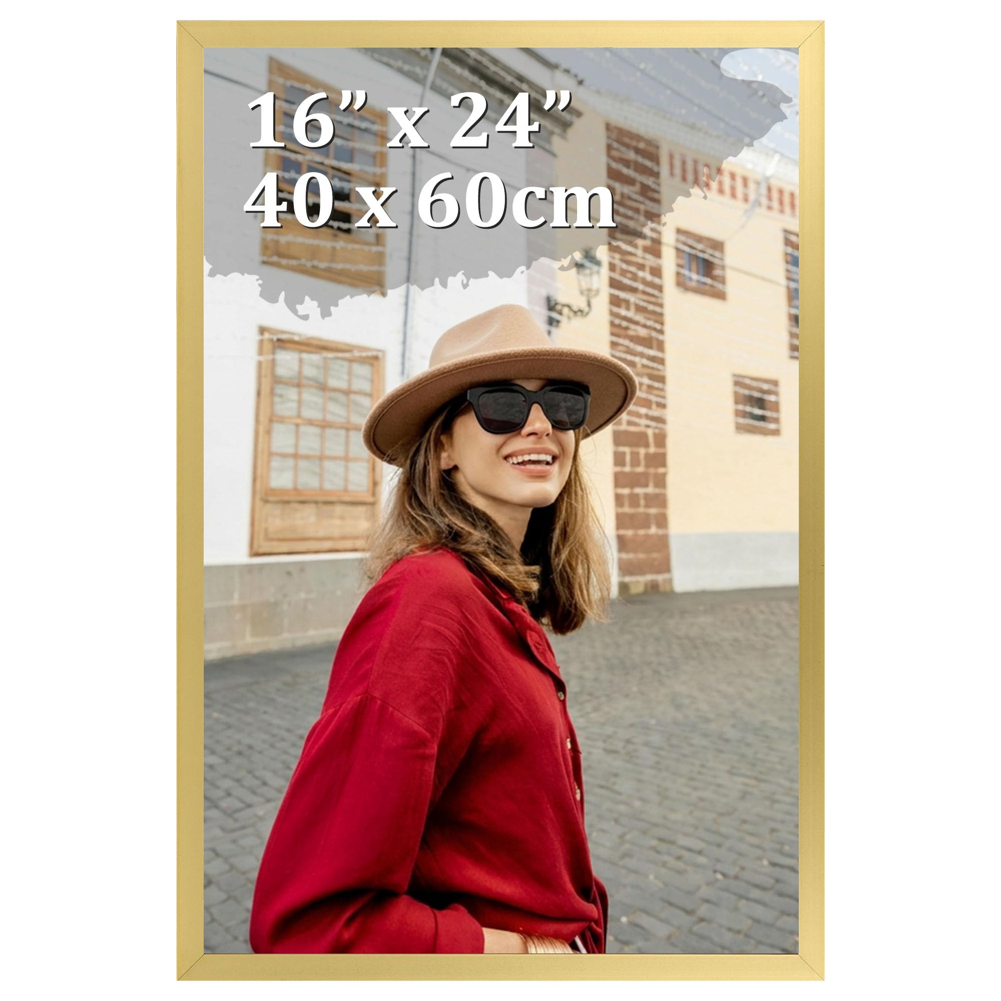 Ditwis 40x60cm Picture Frame Gold, Aluminium Photo Frame for Posters and Photos, Large Frame for Living Room, Office, Gallery Wall Mount Display