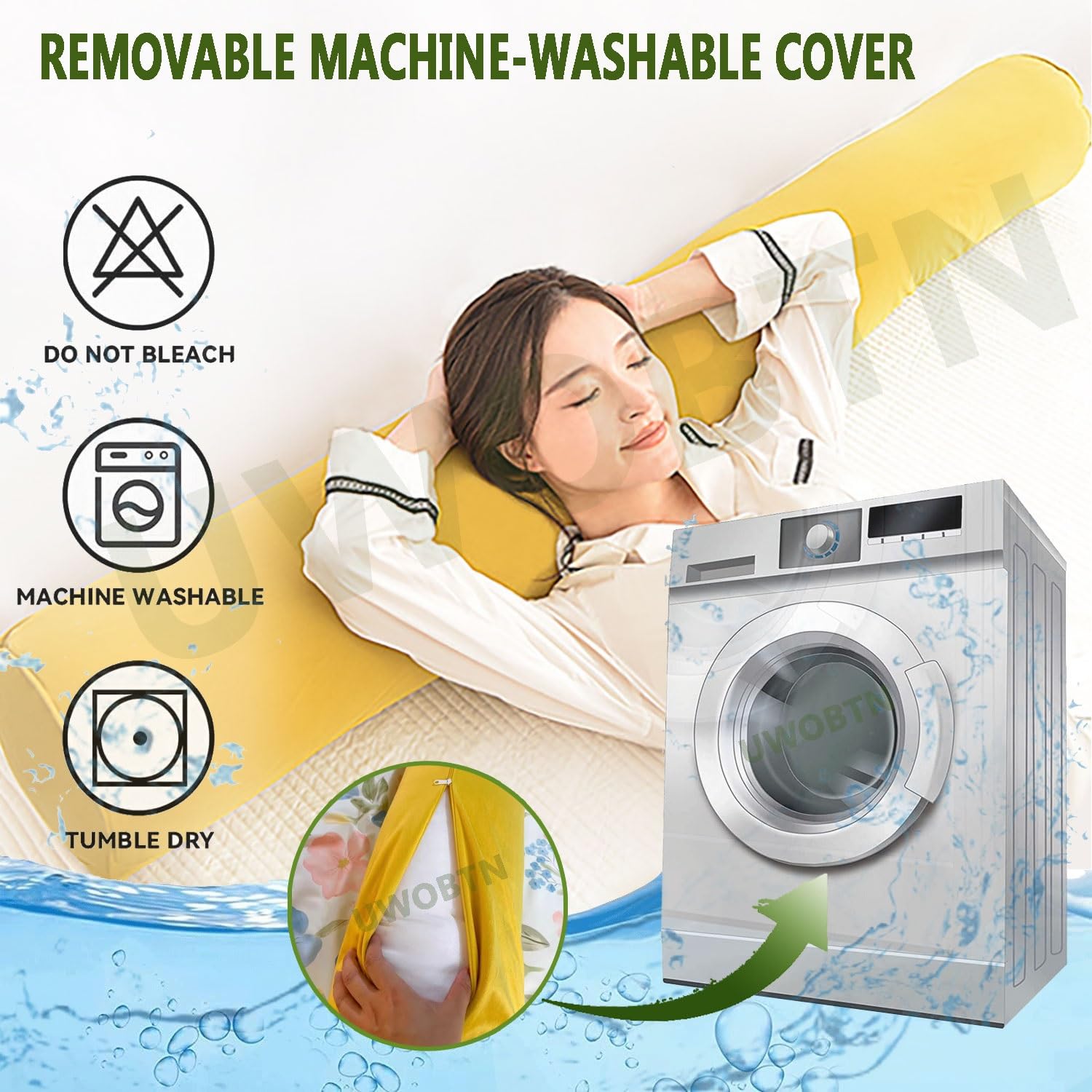 Cojín Cilíndrico Larga Terciopelo 100/120/150cm Ergonómica Almohada Cervical Redonda Suave Grande Almohada Rollo con Funda Extraíble para Lumbar/Cuello/Espalda/Cabeza Apoyo(A4,150x20cm/59x8in)