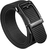 JUKMO Men's Ratchet Tactical Belt - 1.5" Nylon Web Work Belt with Automatic Slide Buckle, Micro-Adjustable Trim-to-Fit