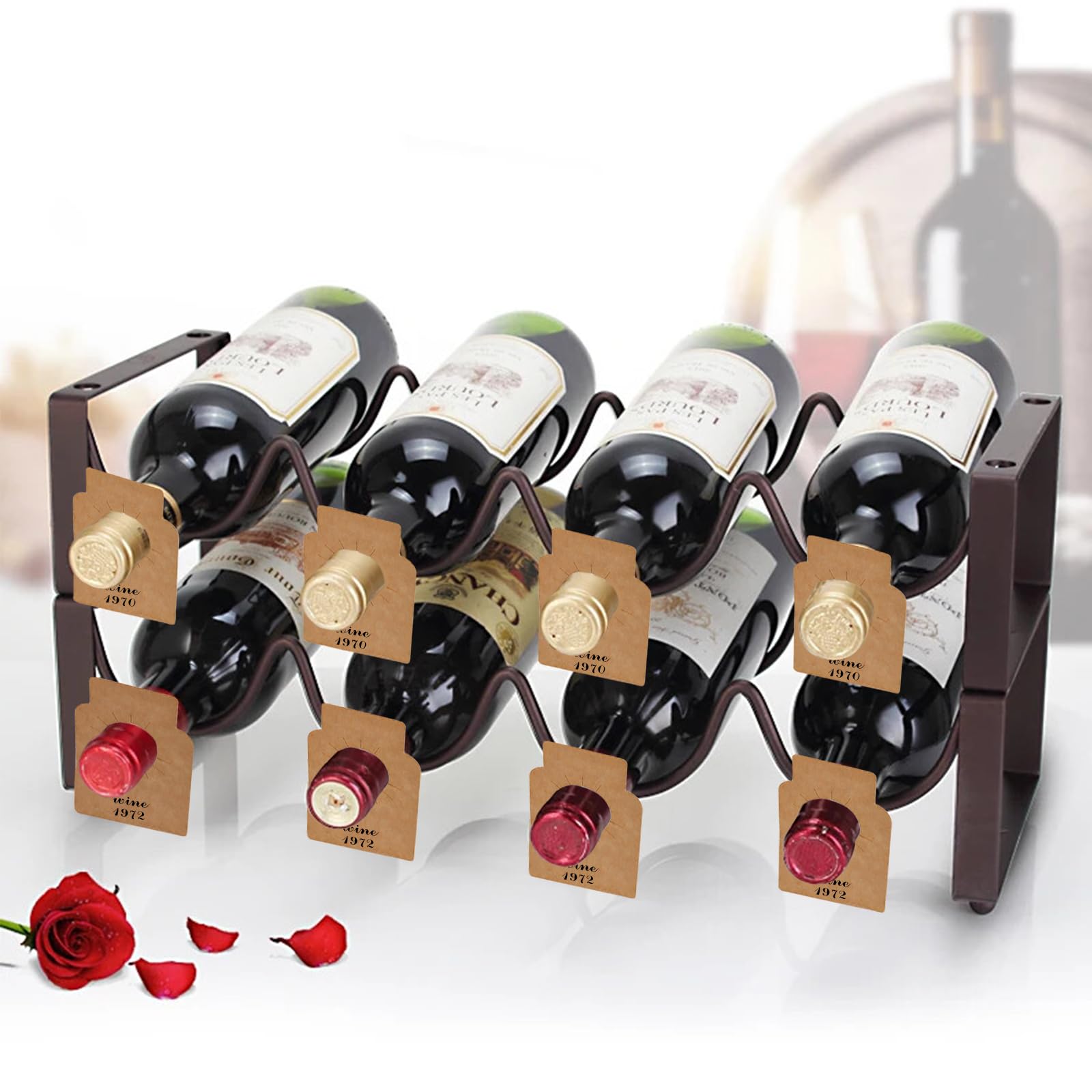 200 Pezzi Etichette Della Cantina, Etichette della Bottiglia di Vino, Etichette Per Bottiglie Di Cantina, Etichette per Collo di Bottiglia Universale per Portabottiglie E Cantine Contrassegnare