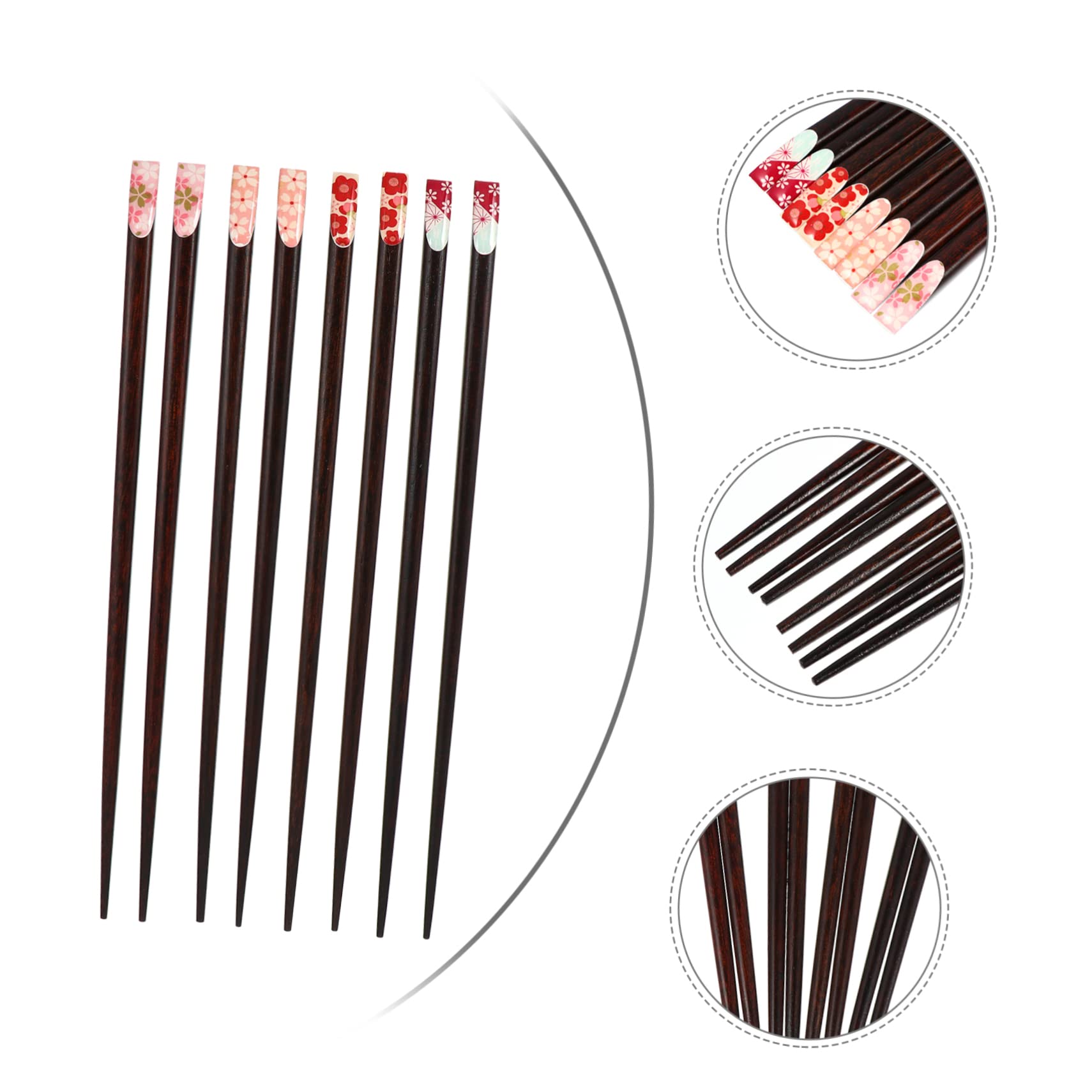 Générique Support de Baguettes 8 Paires de Baguettes de Style Japonais Ensembles d'ustensiles de Voyage en argenterie Baguettes de Voyage en Bois et Bambou Baguettes japonaises Traditionnelles