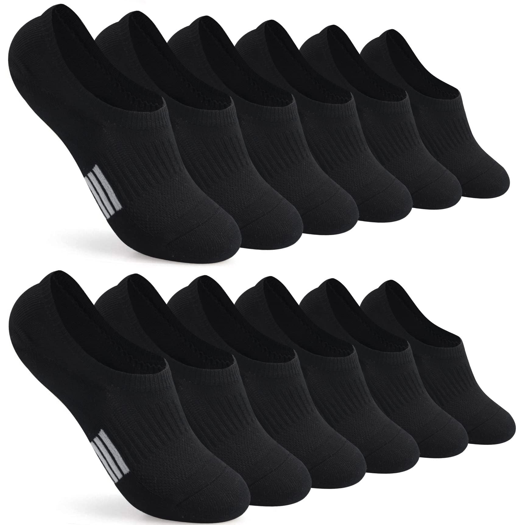 Blu Ninfee Sneaker Socken Damen 39-42 35-38, Gepolsterte Füsslinge Füßlinge Sneakersocken Herren 6 Paar, Atmungsaktive Sportsocken Laufsocken Rutschfest mit Silikonpad