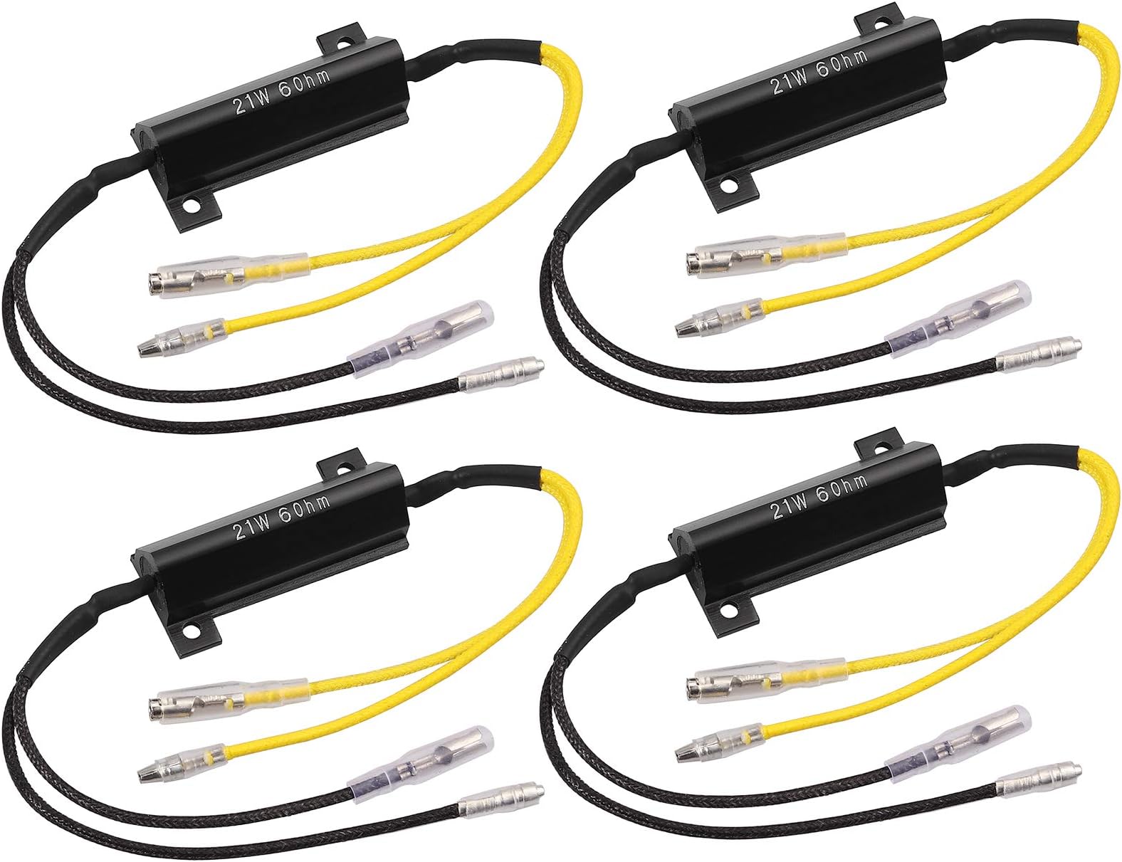 Justech 4PCS 12V Motorcycle LED Flasher Turn Signal Indicator Resistor Adaptor Universal for Motorcycle Motorbike Scooter Quad Off Road