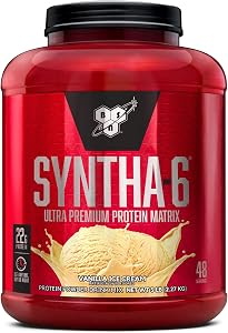 BSN SYNTHA-6 Premium Protein Powder Matrix: Whey Protein + Micellar Casein + Milk Protein Isolate, 2.270g - Vanilla Ice Cream, 48 servings (packaging may vary)