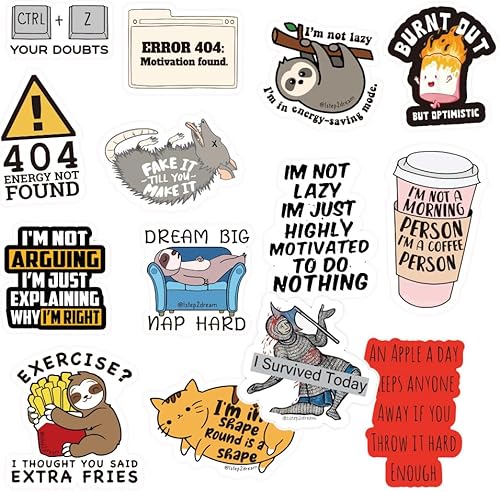 Miniatura 4 de Calcomanías sarcásticas para adultos, calcomanías de humor para laptop, botella de agua, divertidas calcomanías de vinilo motivacionales para