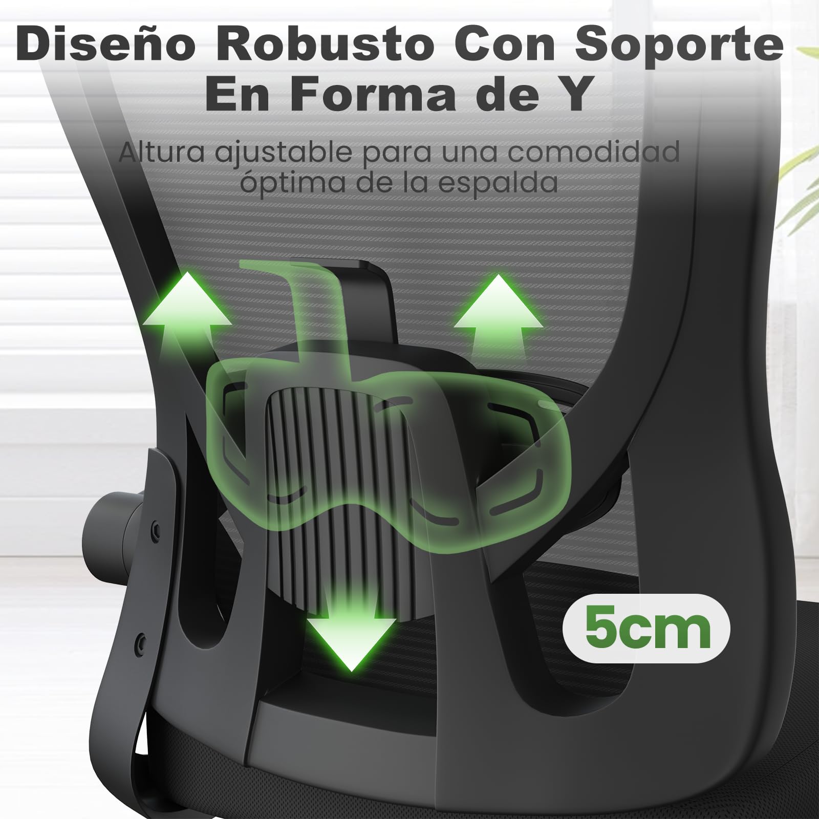 rattantree Silla Escritorio Ergonómica con Ajustable Respaldo| Negro| | Silla de Oficina con Respaldo Malla Transpirable | Altura Regulable | Reposacabezas| Adecuado Oficina y Hogar| 110kg
