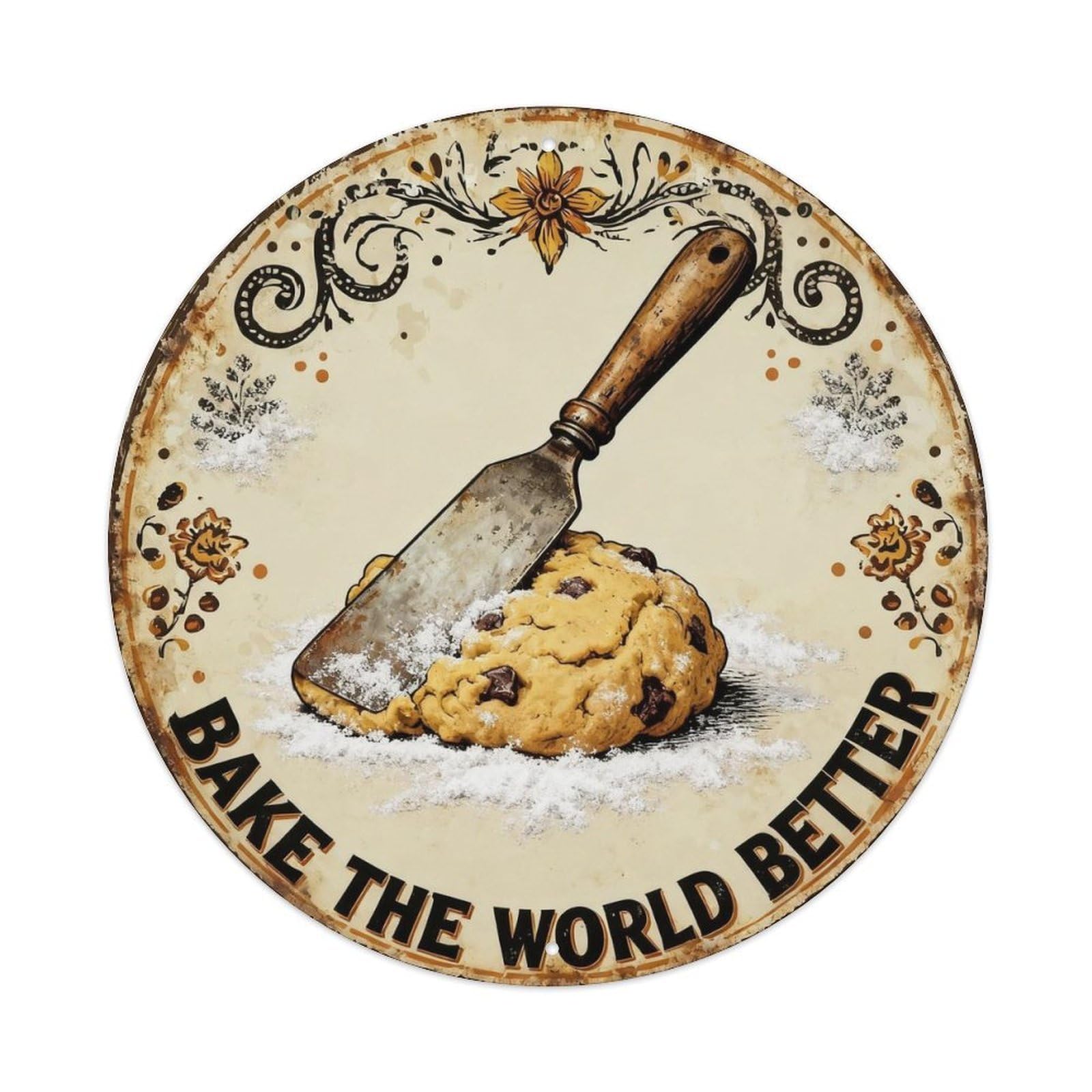 Bake The World Better Metal Tin Sign Plaque