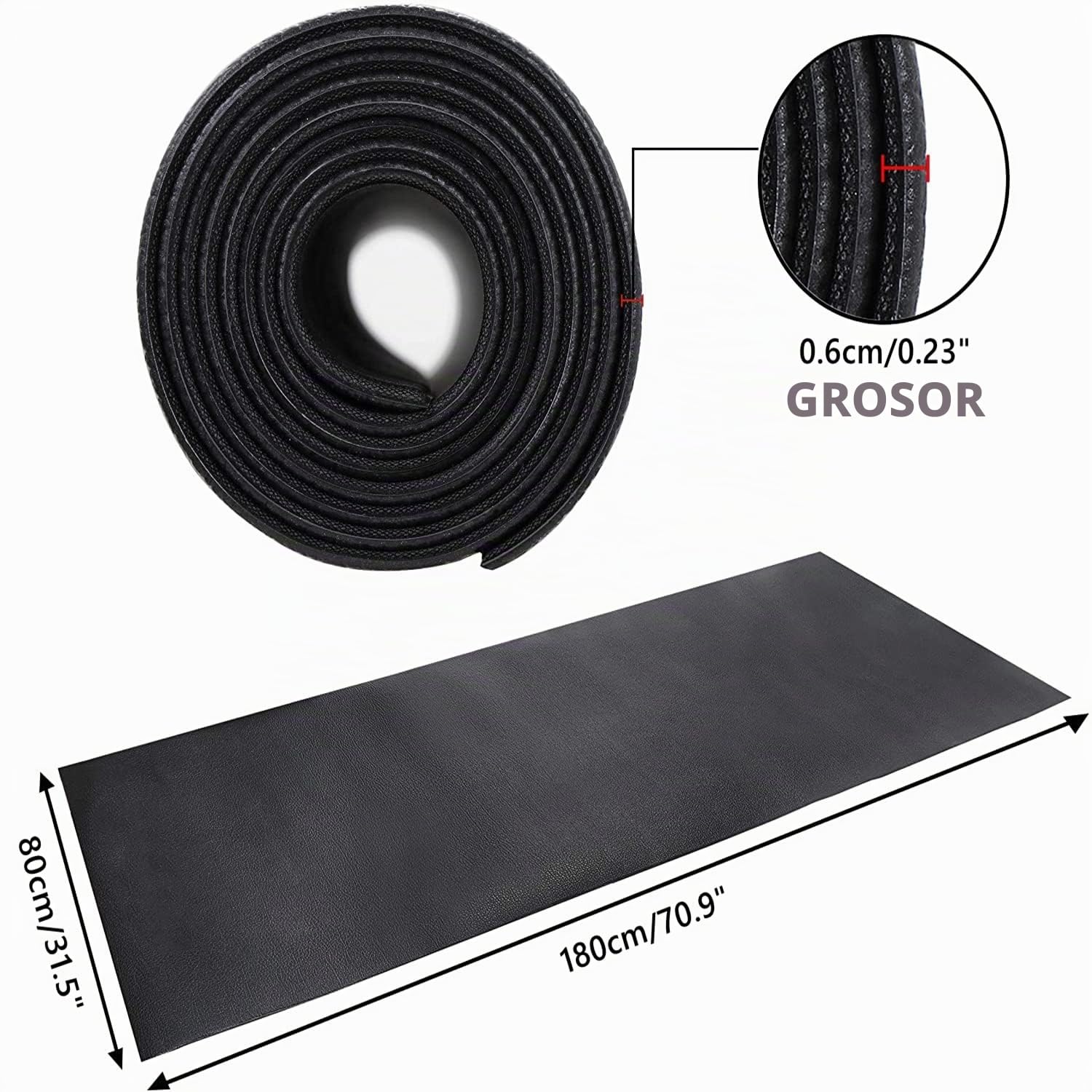 Esterilla de Ejercicio y Equipo de Fitness, Antideslizante, Alfombrilla Protectora de Piso para Cintas de Correr, Ciclismo, Rowers, Cross Trainers y Otros Equipos de Gimnasio, 180cm x 80 cm