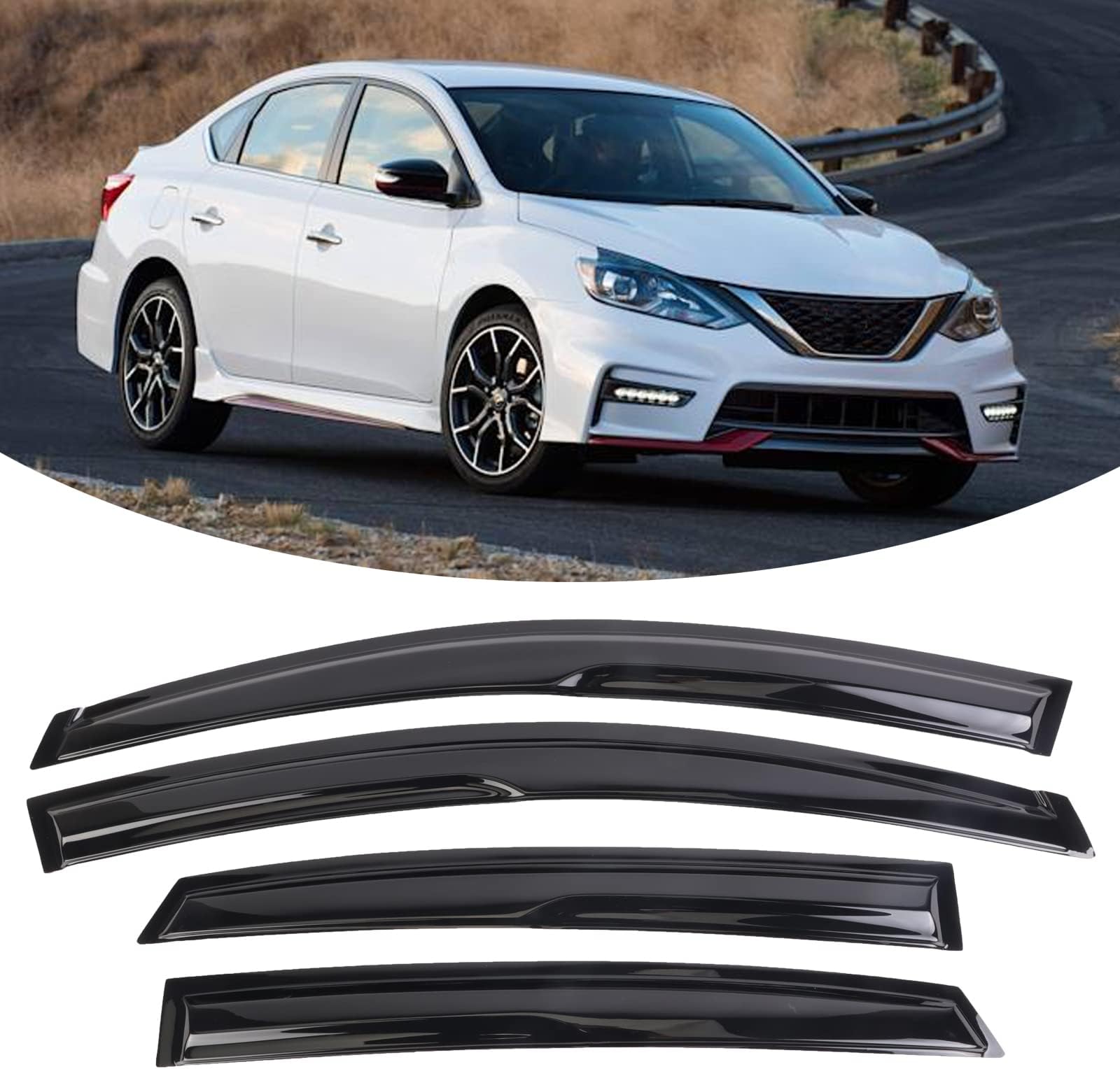 Amazon.com: JDM Smoked 3D Wavy Window Visor Vent Shade Compatible with ...