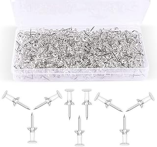 ZIBLY Clear Push Pins 125 Count - Drawing Pins Thumb Tacks with Storage Box for Cork, Bulletin, Notice Boards - Marking Map Pins for Pinboard
