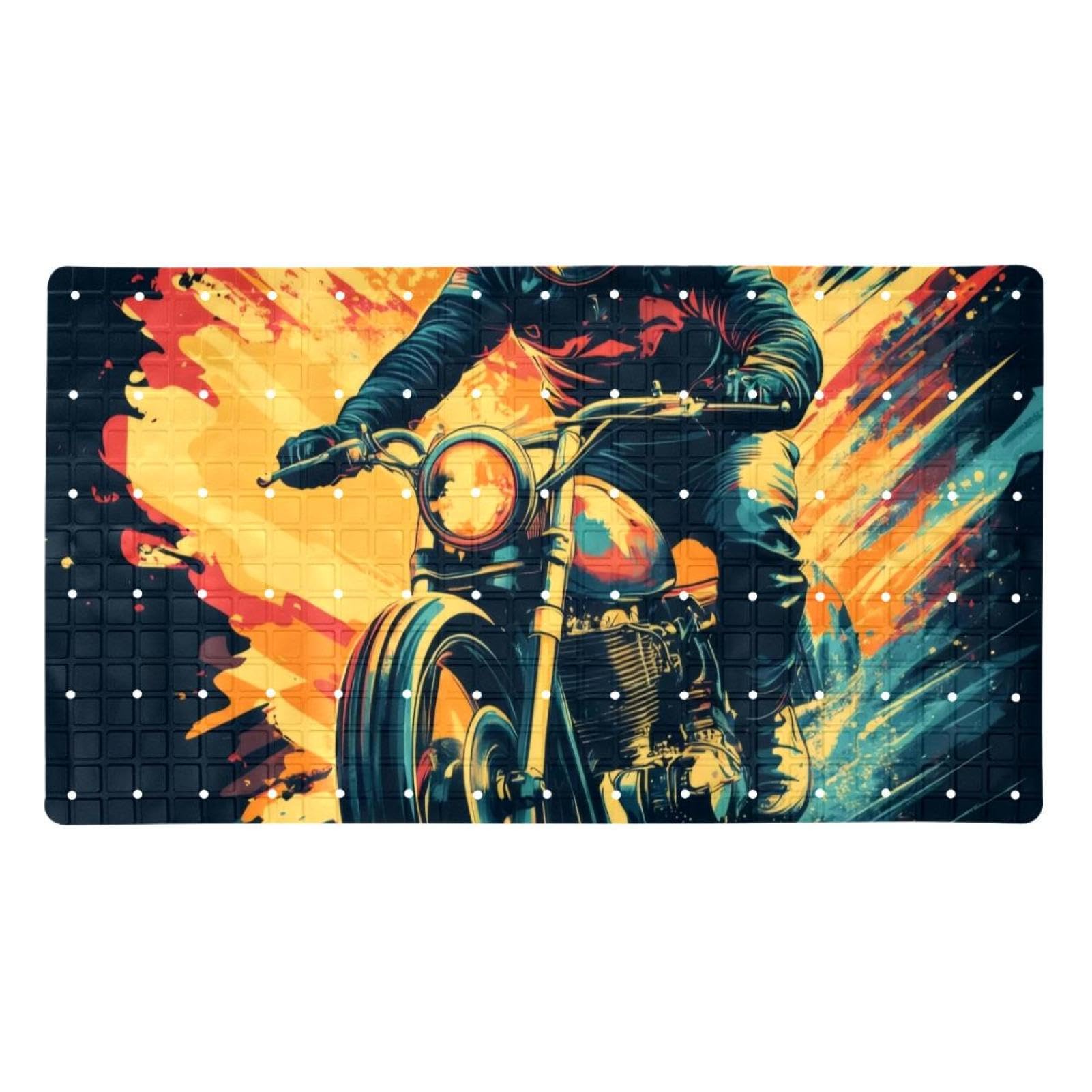 Cool Racer Tapis de bain antidérapant rectangulaire avec ventouses - Lavable en machine - 40 x 70 cm