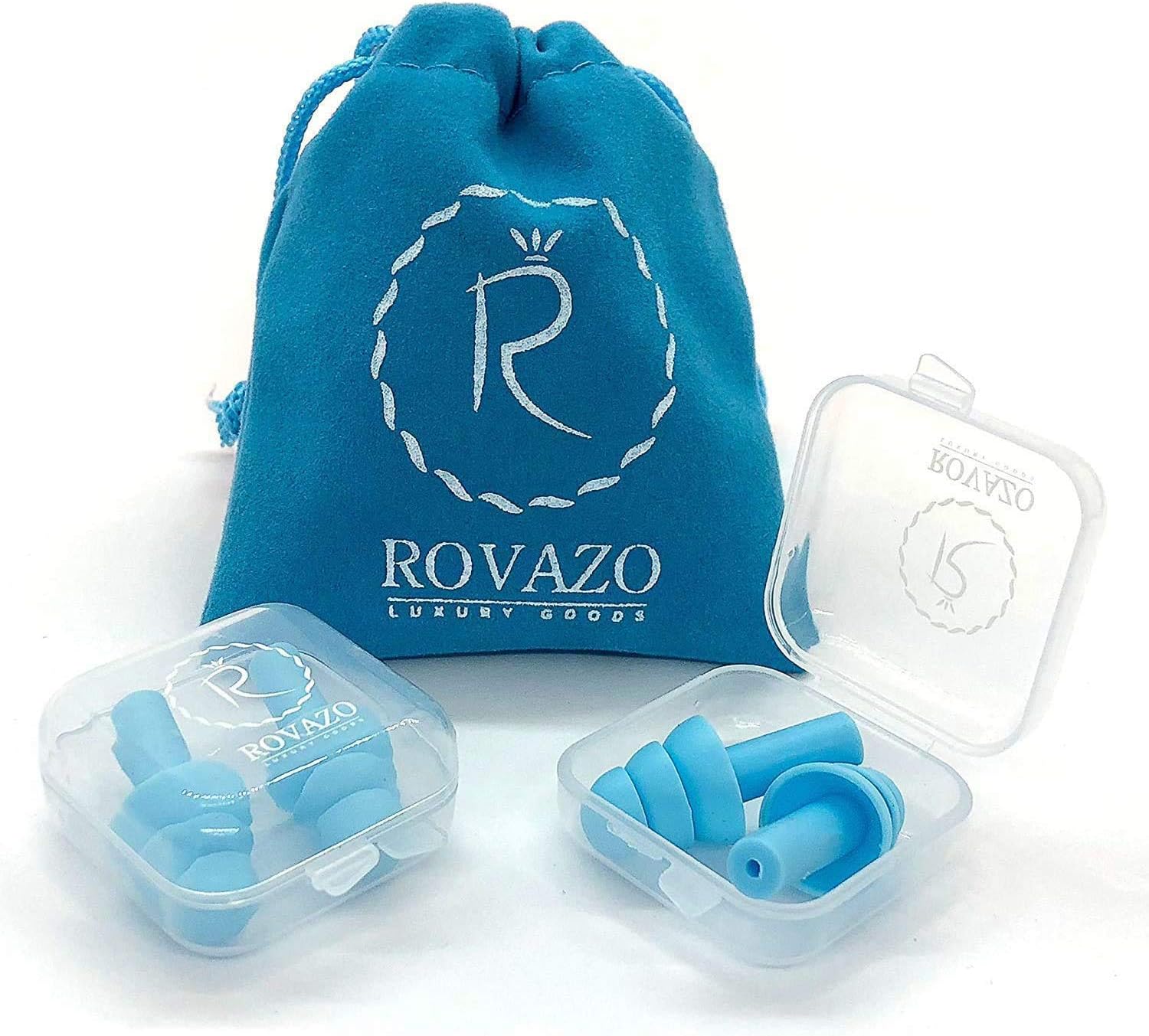 Reusable Silicone Ear Plugs - 2 Pairs - NRR 32, Waterproof, Hypoallergenic - Ultra Comfortable Noise Reduction Earplugs for Swimming, Concerts and Airplanes - Gift Travel Pouch