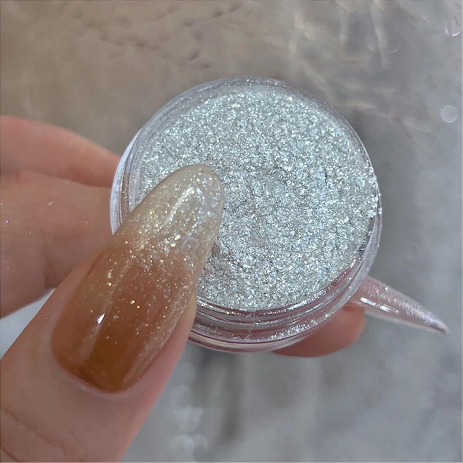 Glitter 12pcs Iridescent Nail Art Paillettes Irregular Fairyism Slice Spangles Pink Purple Flash Glitter Flake DIY Manicure for Crafts(03)