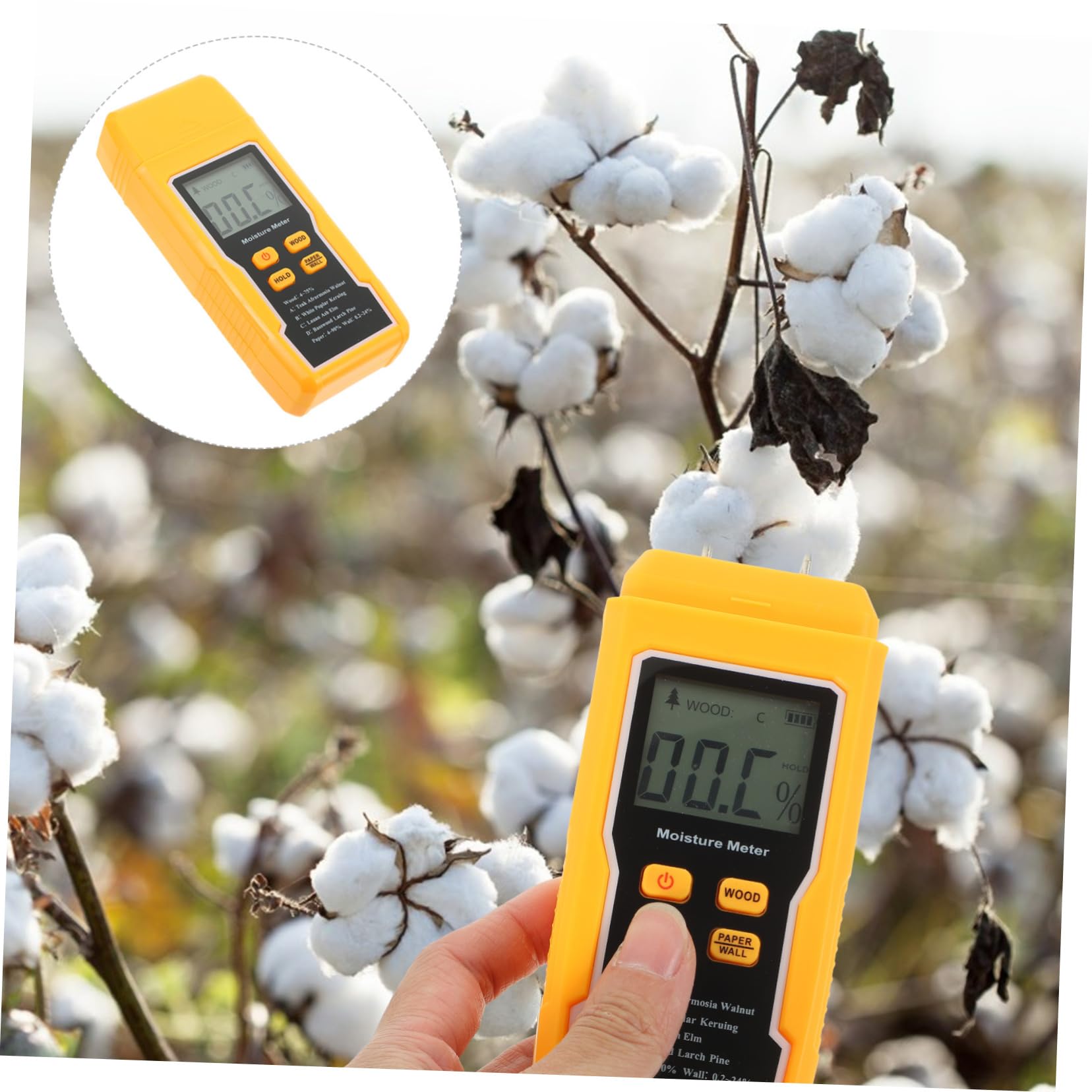 jojofuny 2pièces Testeur Humidité Bois Mesure Précise Pour Bois Cloison Sèche Et Sol Appareil Compact Avec Écran Lcd Et Probes Intégrés Outil Pour Évaluer Humidité Des Matériaux