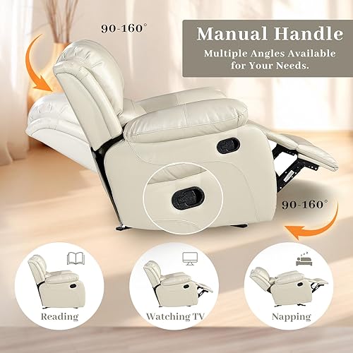 Miniatura 113 de Betsy Furniture 8018 - Juego de sillón reclinable de cuero reconstituido, para sala, sofá reclinable, sofá de dos piezas y sillón de cuero