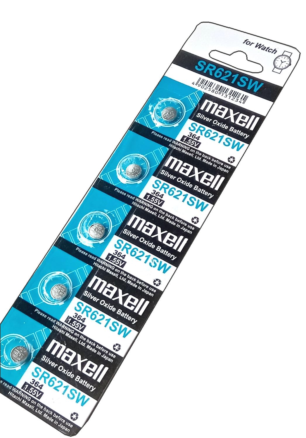 5pcs Maxell SR621SW 1.55V Silver Oxide Battery : Amazon.ca: Health