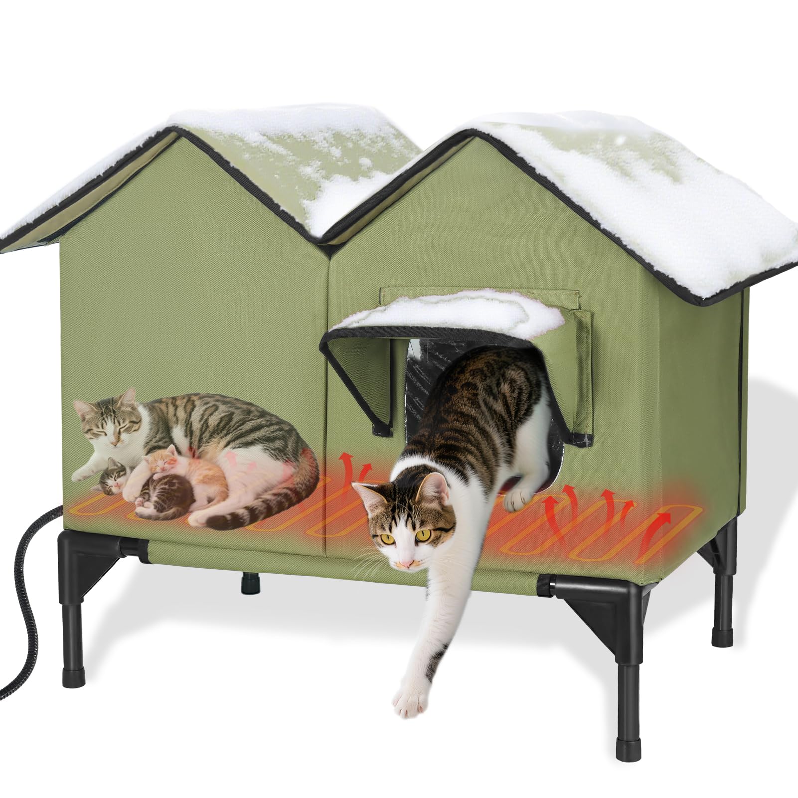 GUZROK Large Heated Cat House