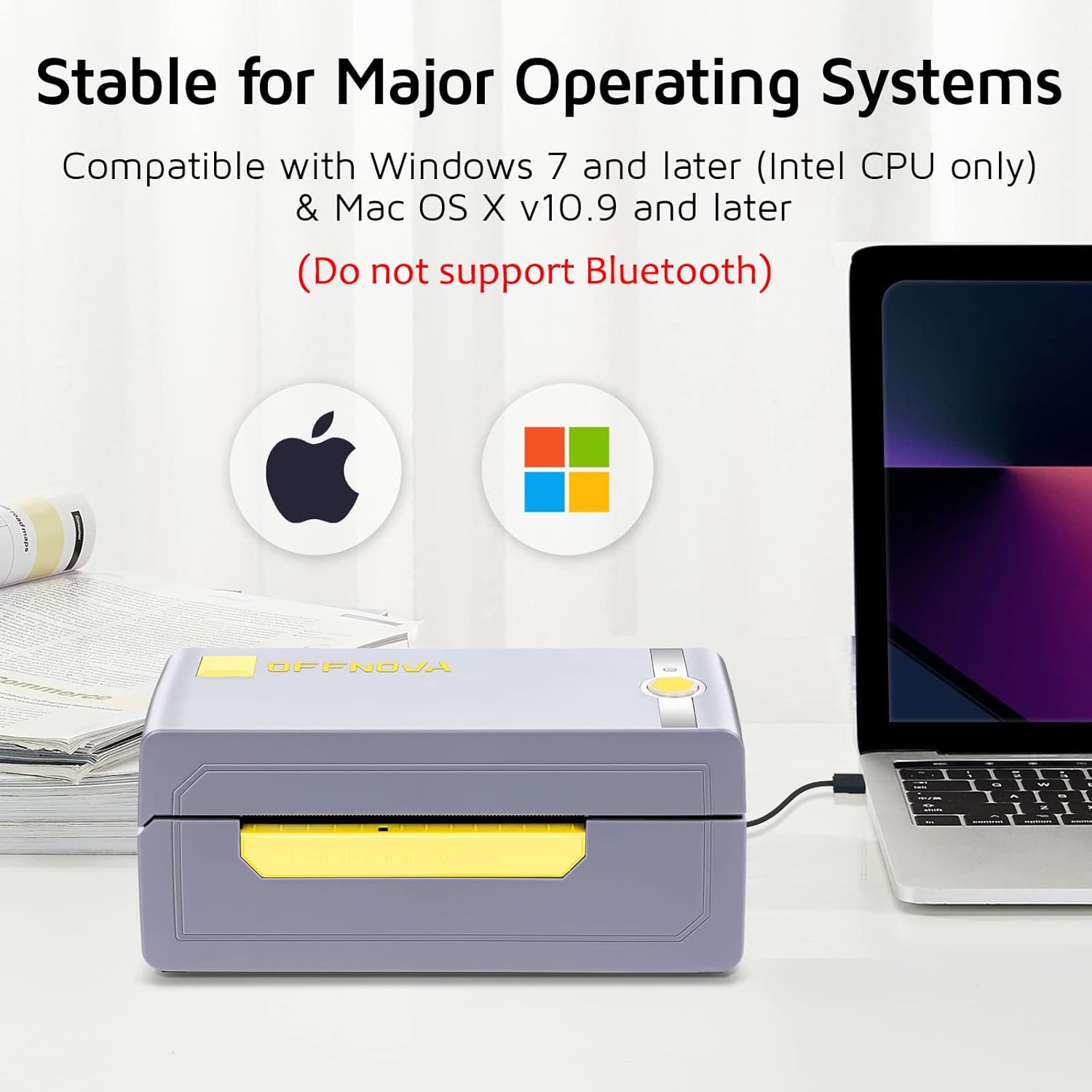 Top Brands OFFNOVA Thermal Label Printer, 200mm/s High Speed 4 x 6 Shipping Label Printer for Small Business, 203 DPI Commercial Grade, Compatible with Mac OS, Windows, USPS, UPS and More