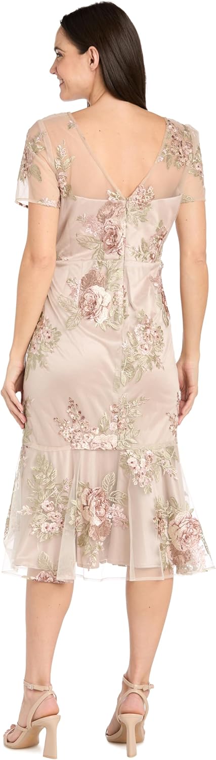 R&M Richards Women's Floral Whisper Midi Dress