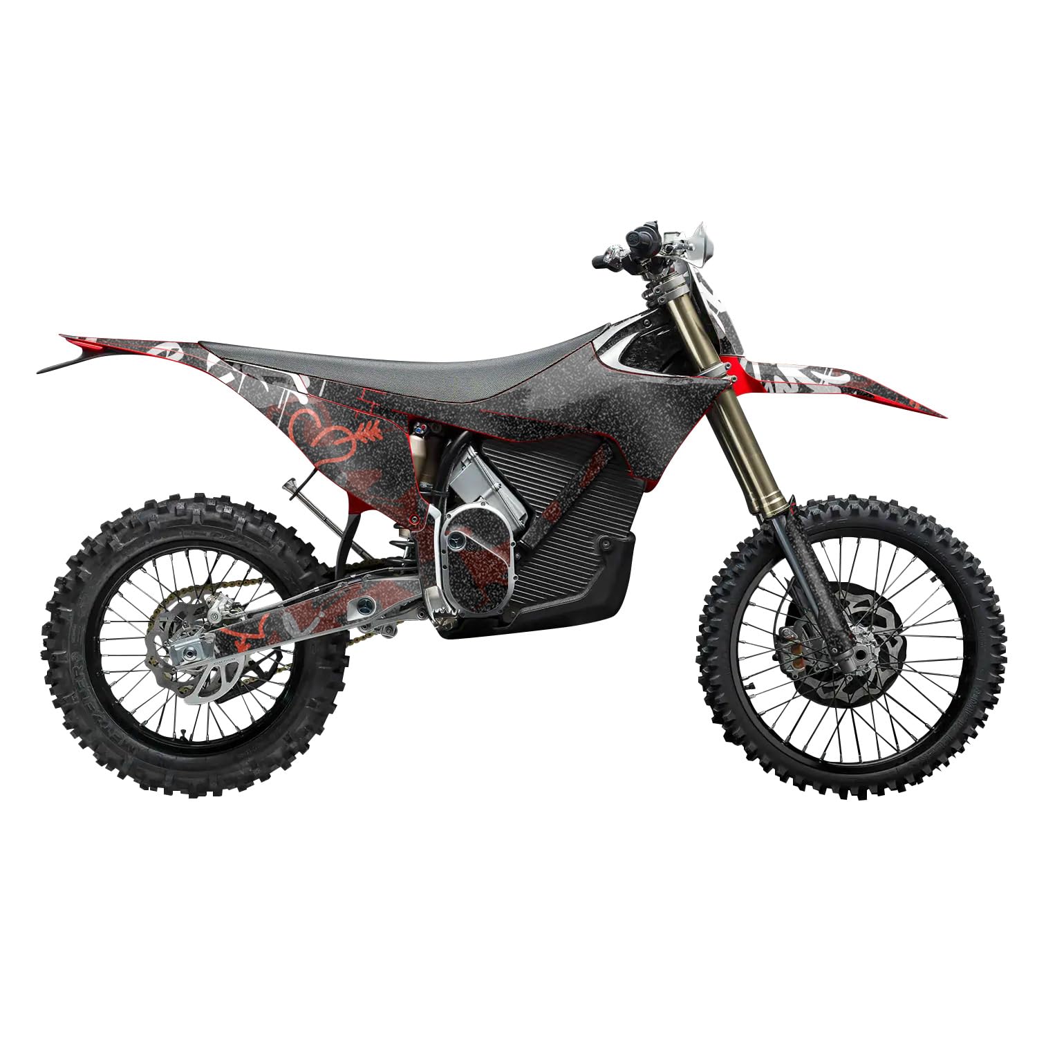 Glossy Glitter Stark Varg MX 2023-2025 Graphics Kit Wrap - Red Tag - Varg MX Skin - Premium 3M Vinyl Protective Wrap Decal Cover - Easy to Apply | Crafted in The USA by MightySkins