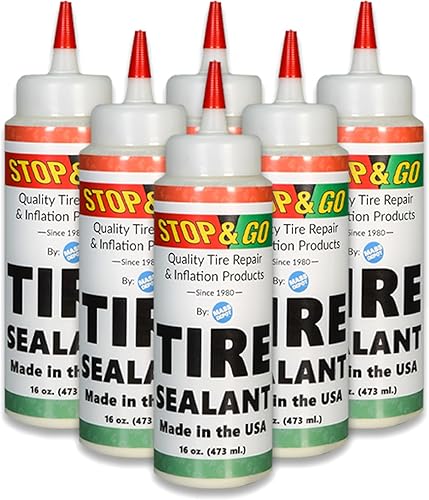Stop & Go Sellador de neumáticos de alta calidad, evita pinchazos y reparación de pinchazos para neumáticos de tubo o sin cámara en bicicletas, ATV Stop & Go Sellador de neumáticos de alta calidad, evita pinchazos y reparación de pinchazos para neumáticos de tubo o sin cámara en bicicletas, ATV