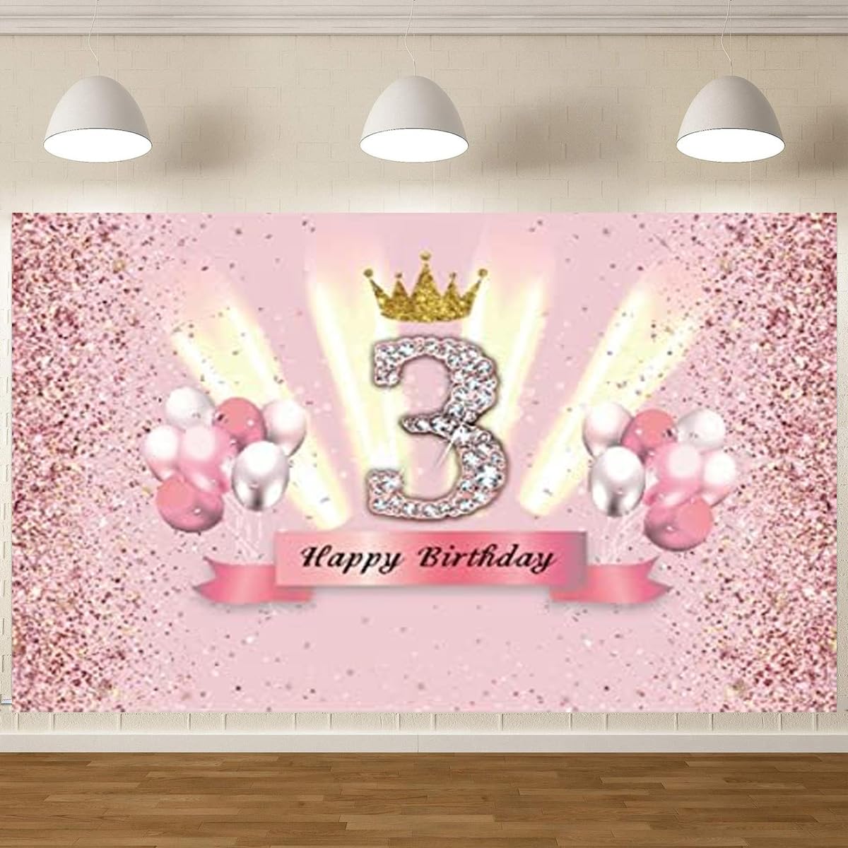 Yeele Fotohintergrund 3x2,4 M – Glitzer-Ziegelstein Mit Blumen | Für Hochzeit, Babyparty, Fotostudio | Vinyl, Lichtabsorbierend