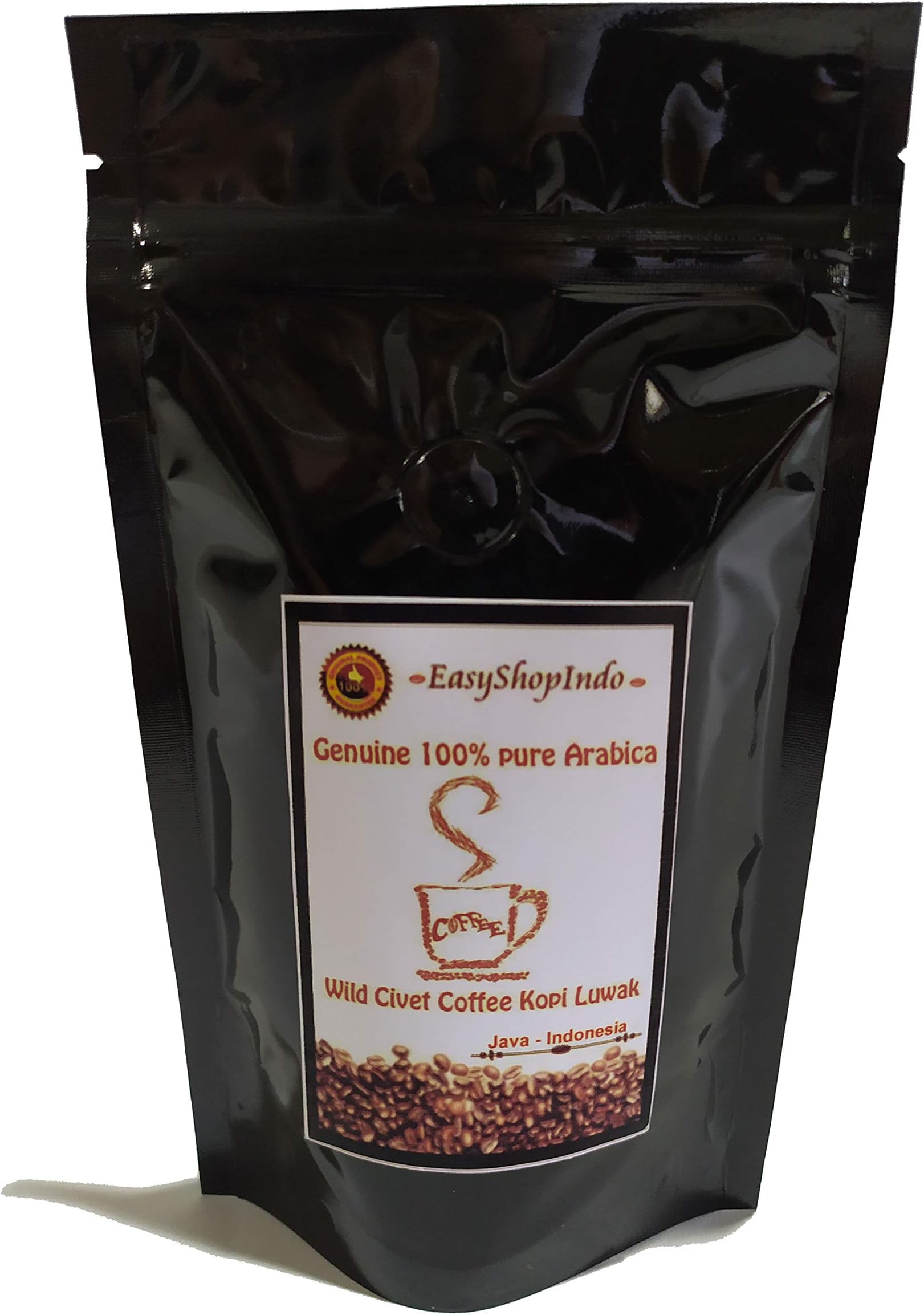 Genuine 100% Pure Natural Wild Civet Coffee Kopi Luwak Fresh Roasted Beans 100g (3.5oz)