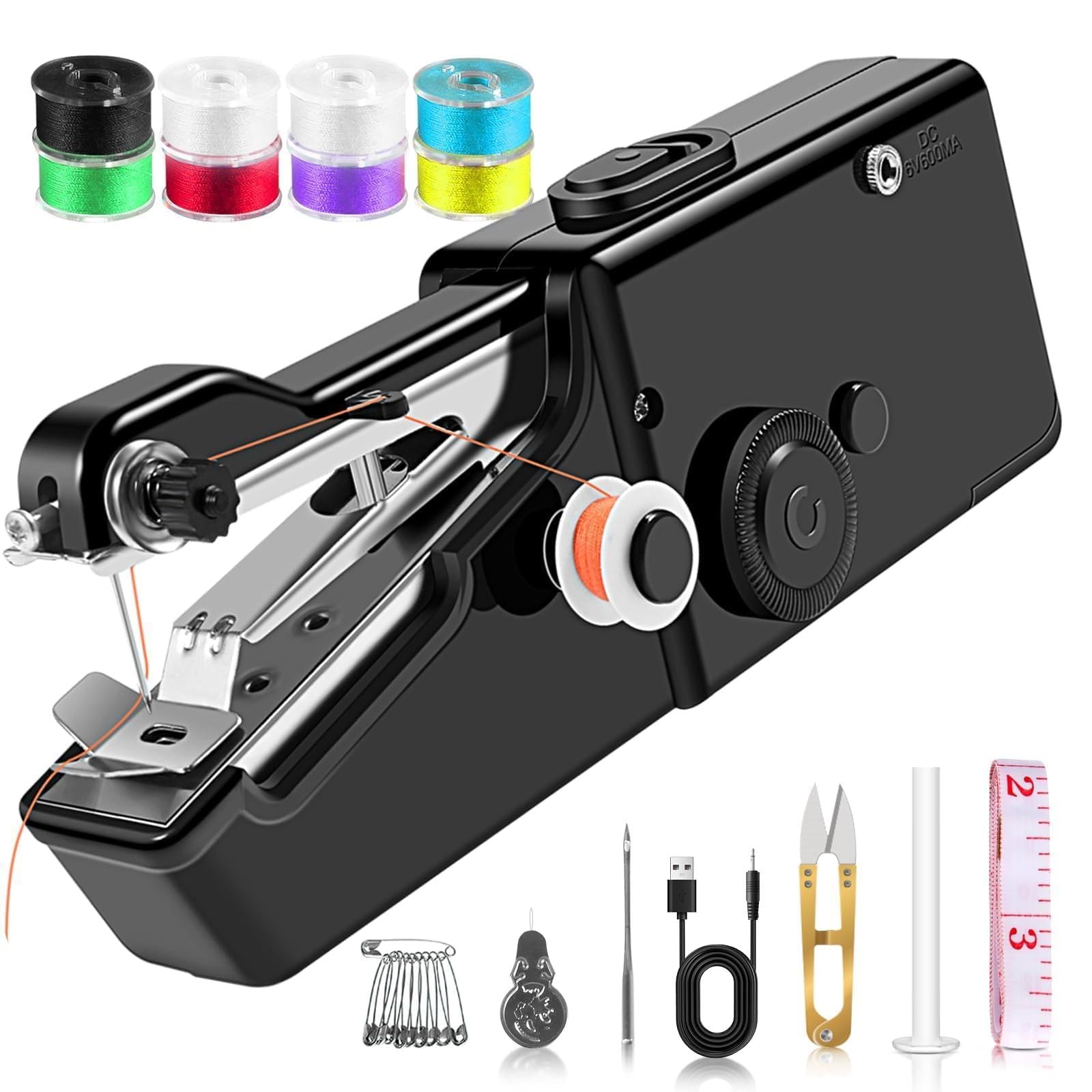Handheld Sewing Machine for Beginners, Mini Sewing Machine with Accessories Kit, User-Friendly Cordless Portable Sewing Machines for A Variety of Fabrics, Clothes Repair Easy A Must-Have for Home DIY