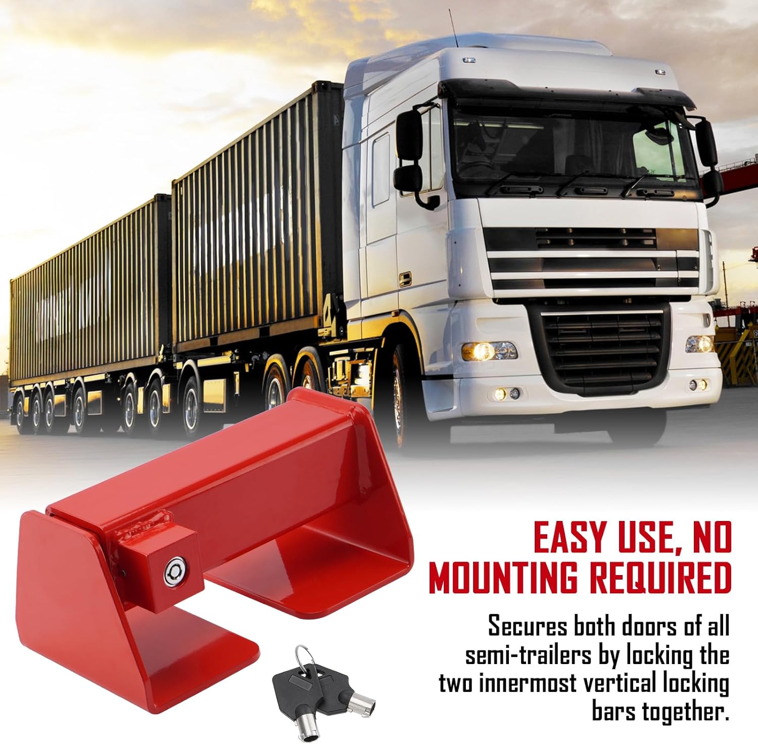 SPARKWHIZ Cargo Door Lock, Shipping Container Lock, Heavy Duty with 2 Keys for Semi Trailer Trucks & Containers Heavy Equipment Anti Theft