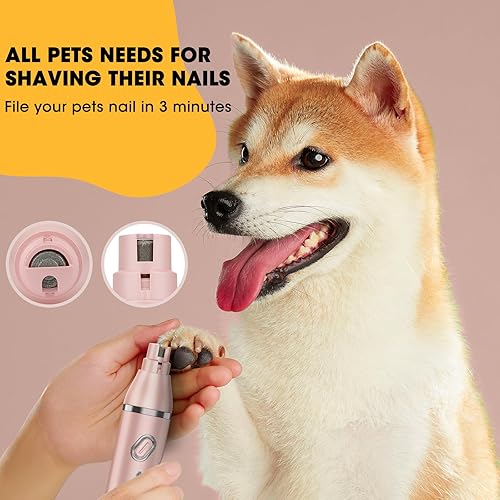 Miniatura 4 de Kit mejorado de aseo para perros, recortador inalámbrico de patas de perro, 4 en 1, kit de aseo para mascotas de bajo ruido, molinillo de uñas de 2