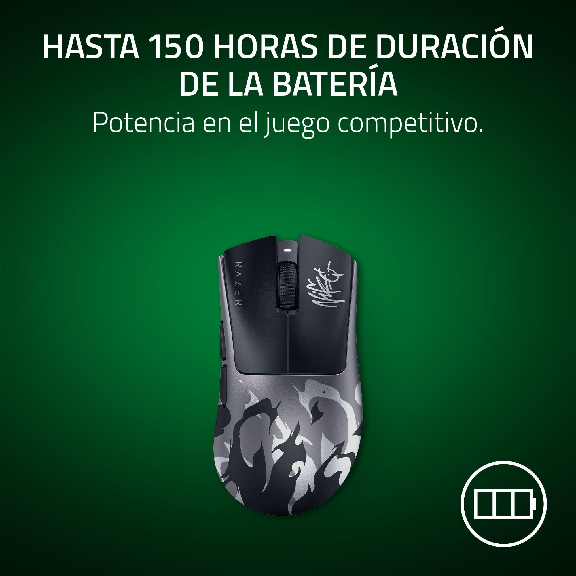 Razer DeathAdder V4 Pro NiKo Edition - Ratón para Esports ergonómico inalámbrico y Ultraligero - 57 g - 2,4 GHz Hyperspeed - Focus Pro 45K Sensor - 8K Hz Polling - Switches Gen-4 - PC/Mac | NiKo