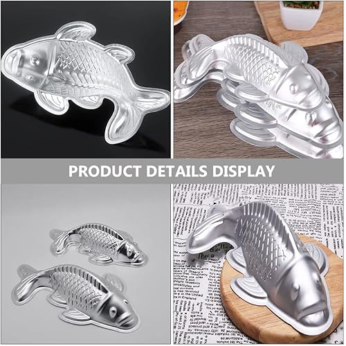 Miniatura 5 de Alipis Utensilios para hornear al vapor, molde de cumpleaños, molde de postre para hornear, hojalata de Pascua, fondant, carpa de aleación, forma de