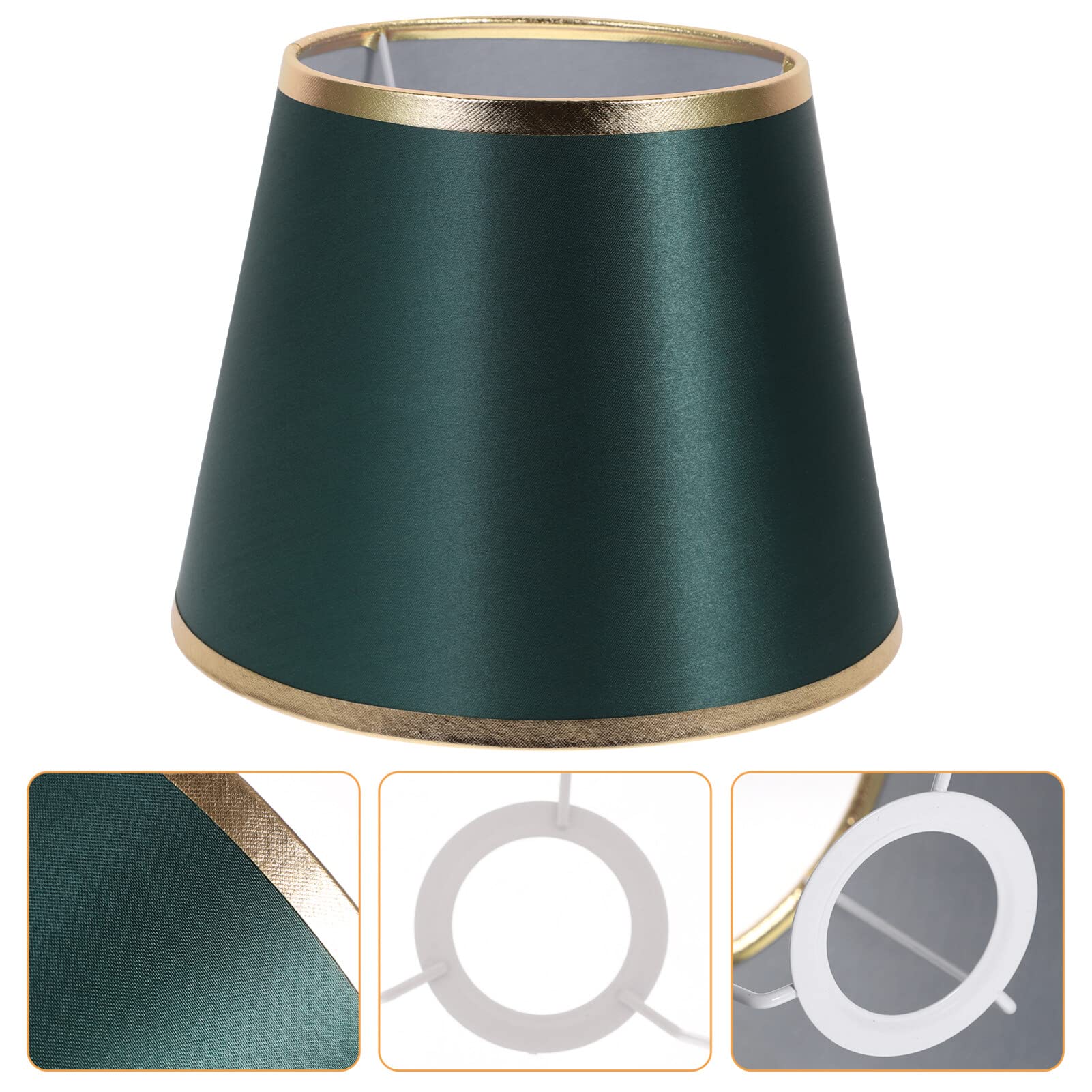 Pantalla de tela - Lámpara de araña de mesa, cubierta de tela para lámpara de mesa, luz de pie para bombilla E27, verde oscuro 6