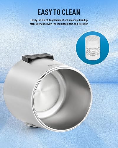 Miniatura 6 de CO-Z Destilador de agua de 1.1 galones, máquina de agua destilada de encimera de 1750 W con contenedor de vidrio, temporizador de visualización de