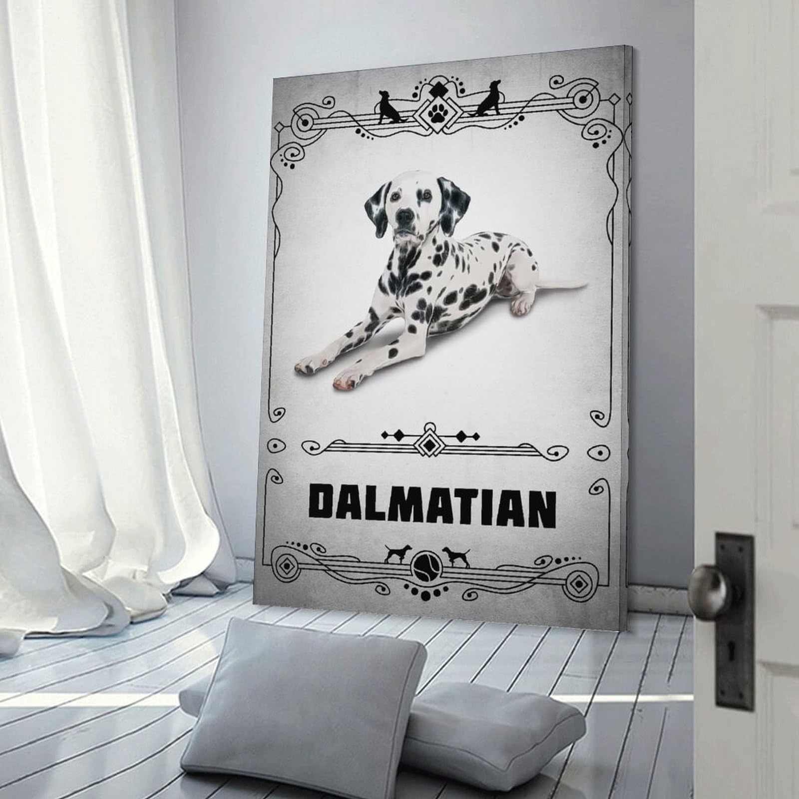 Junmoney Decorative Wall Artwork Dalmatian, 24x36inch(60x90cm), for Lounge, Bedroom Or Personal Spaces, Gift Idea for Housewarming And Birthdays