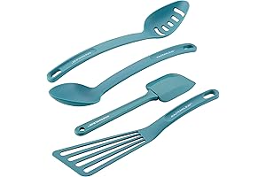 Rachael Ray Cucina Tools and Gadgets Agave Blue 4-Piece Nonstick Utensil Set