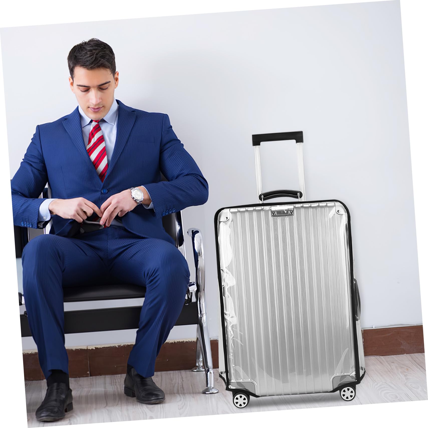 Mipcase 2 pezzi Copertura Valigia Trasparente in PVC Spessa Protezione Anti- Coprivaligia Adatto a Tutti i Trolley Proteggi Valigie da Usura e Polvere